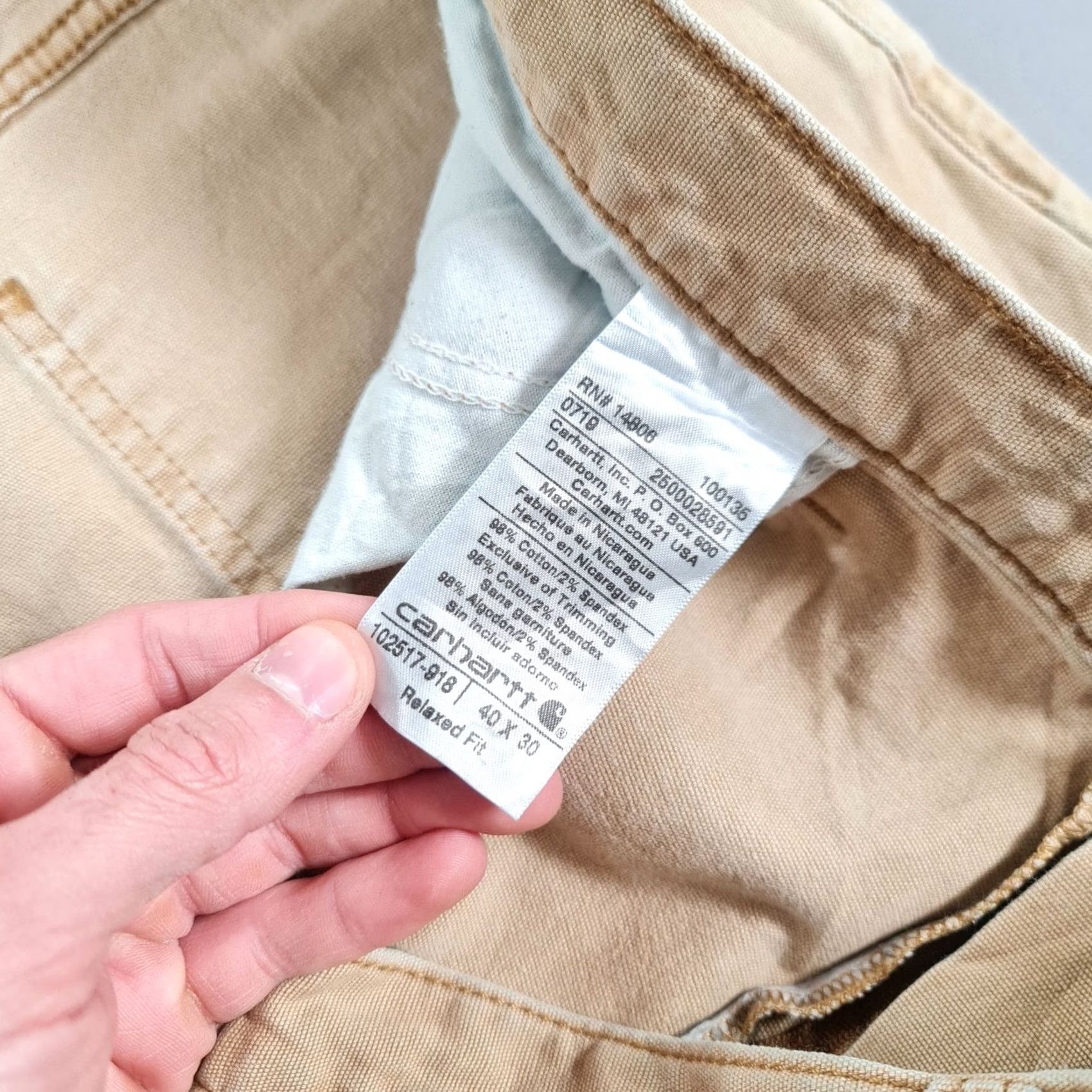 Carhartt VINTAGE Carhartt Mens Trousers Beige W30 L30 Rugged Flex Relaxed Fit Canvas Pants 102517 Size US 40 / EU 56 - 6 Thumbnail