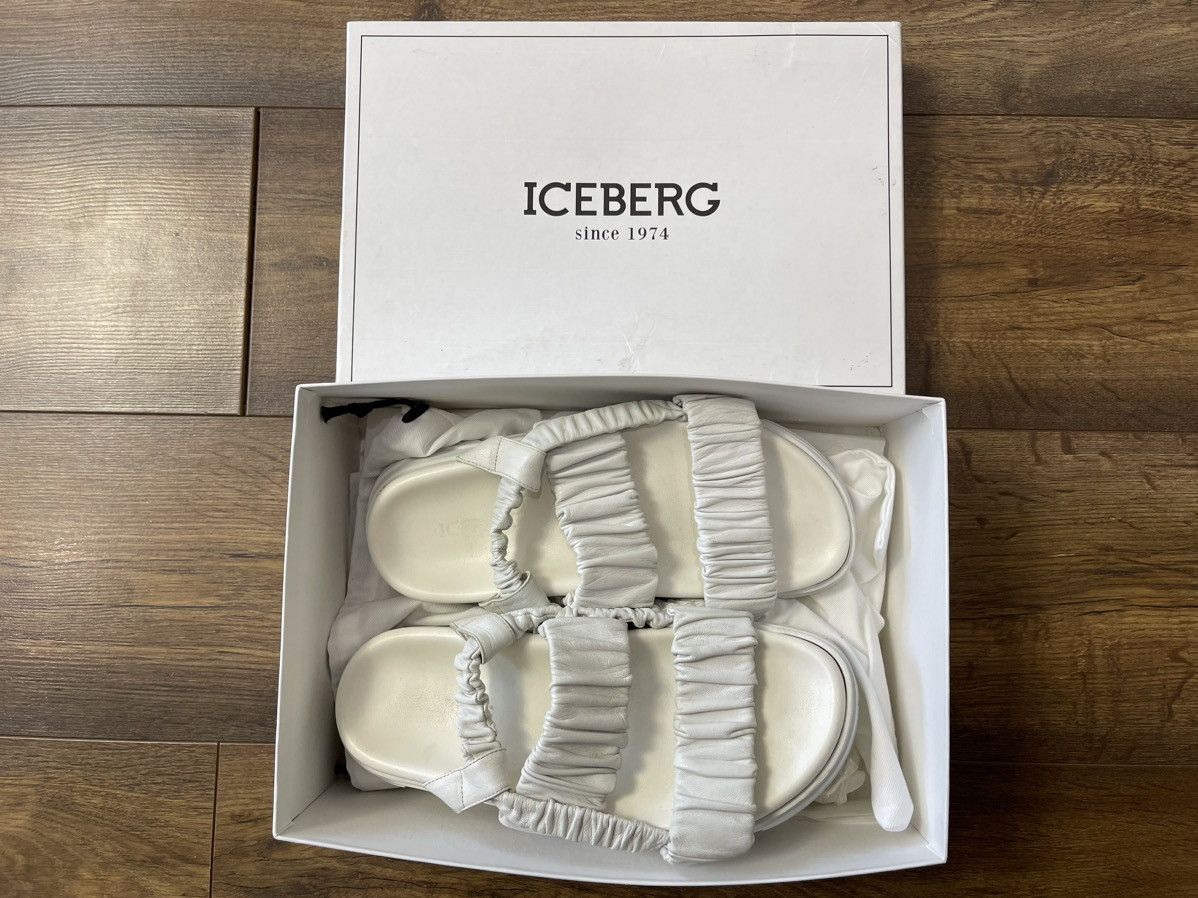 Iceberg Iceberg White Leather Sandals EU 38 Womens Platform Slides Size US 7 / IT 37 - 2 Thumbnail