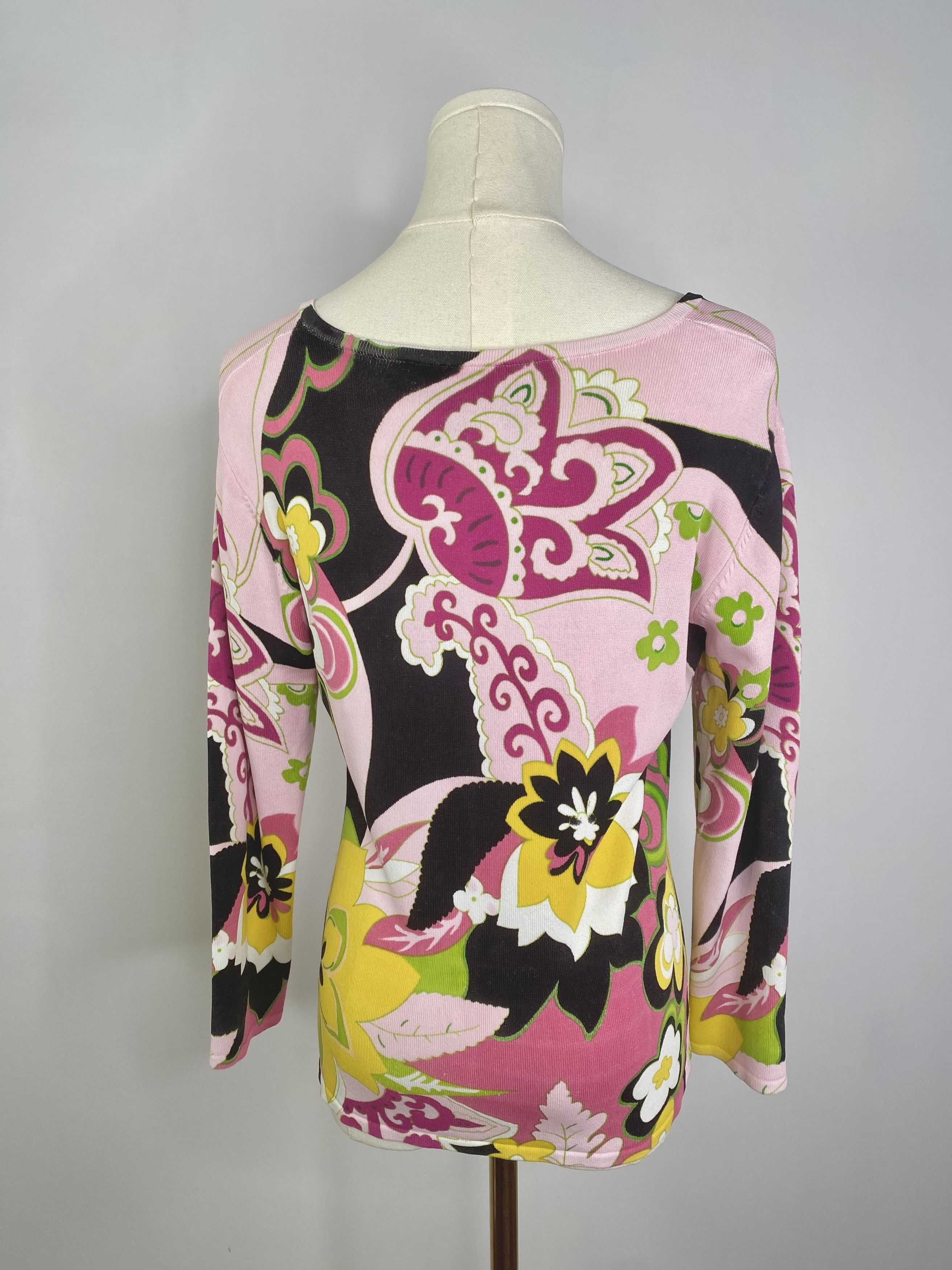 Vintage Michelle Nicole - Pink Abstract Floral Sweater Size S / US 4 / IT 40 - 7 Thumbnail