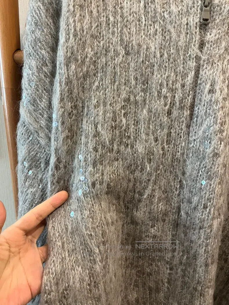 Brunello Cucinelli Brunello Cucinelli Sequined mohair hooded jacket Size S / US 4 / IT 40 - 3 Thumbnail