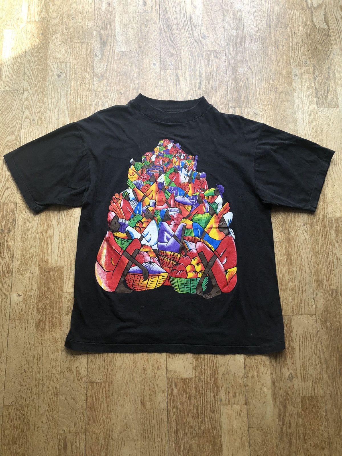 Other × Vintage RARE AFRICAN MARKET PRINT DESIGN TEE SHIRT Size US L / EU 52-54 / 3 - 1 Thumbnail