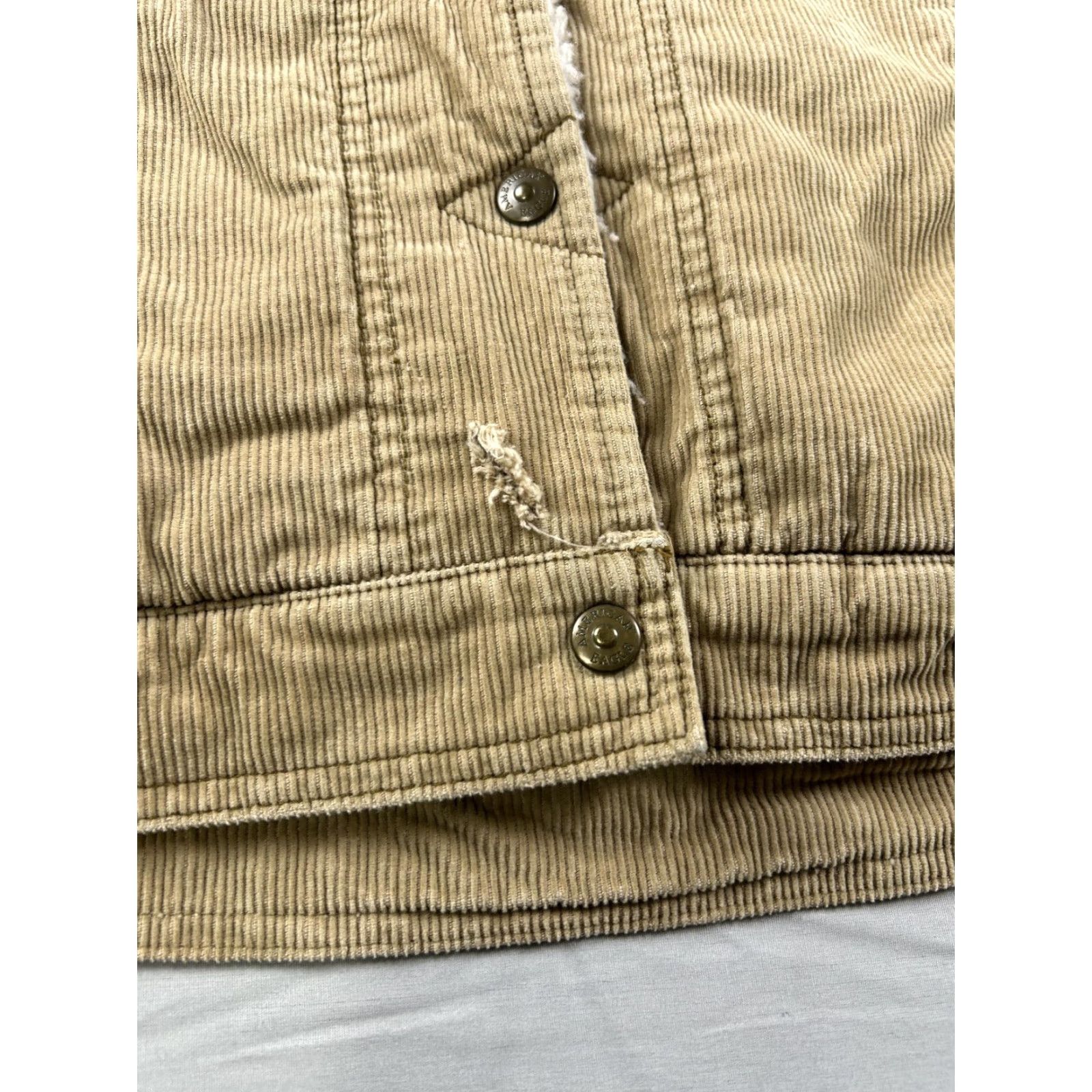 American Eagle Outfitters VINTAGE American Eagle Outfitters Jacket Womens M Corduroy Trucker Beige Tan Sherpa Lined Button Front Pockets Casual Fall Winter Womens Size M / US 6-8 / IT 42-44 - 6 Thumbnail