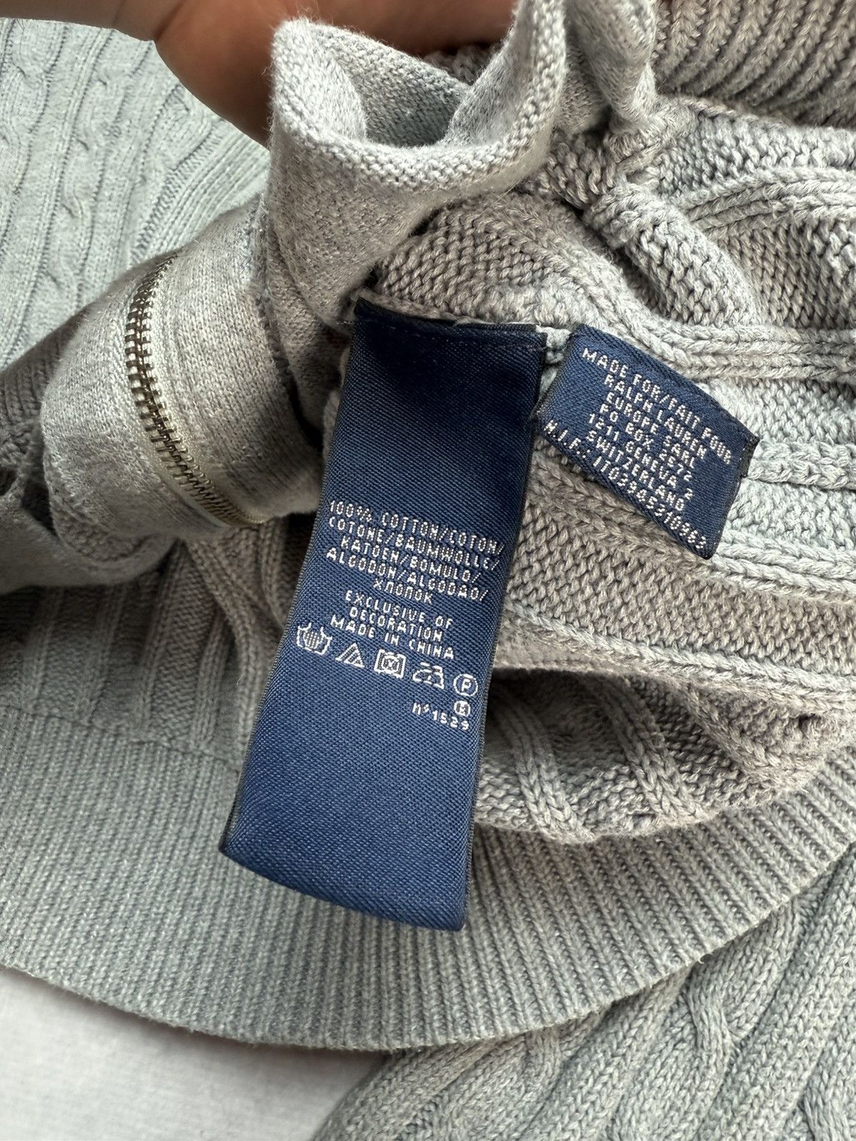 Polo Ralph Lauren Polo Ralph Lauren Vintage Y2K Cable Knit Zip Size L / US 10 / IT 46 - 5 Thumbnail