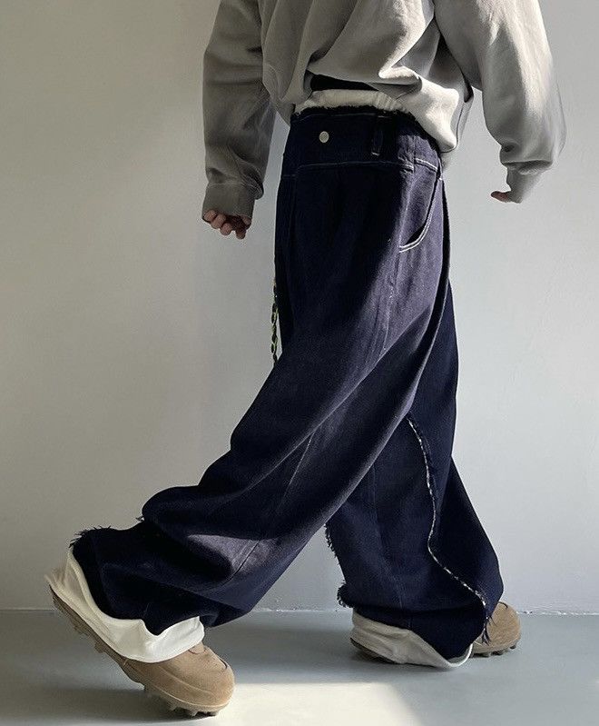 Japanese Brand × Vintage Outdoor cleanfit folded hem distressed pleated baggy jeans Size US 32 / EU 48 - 4 Thumbnail