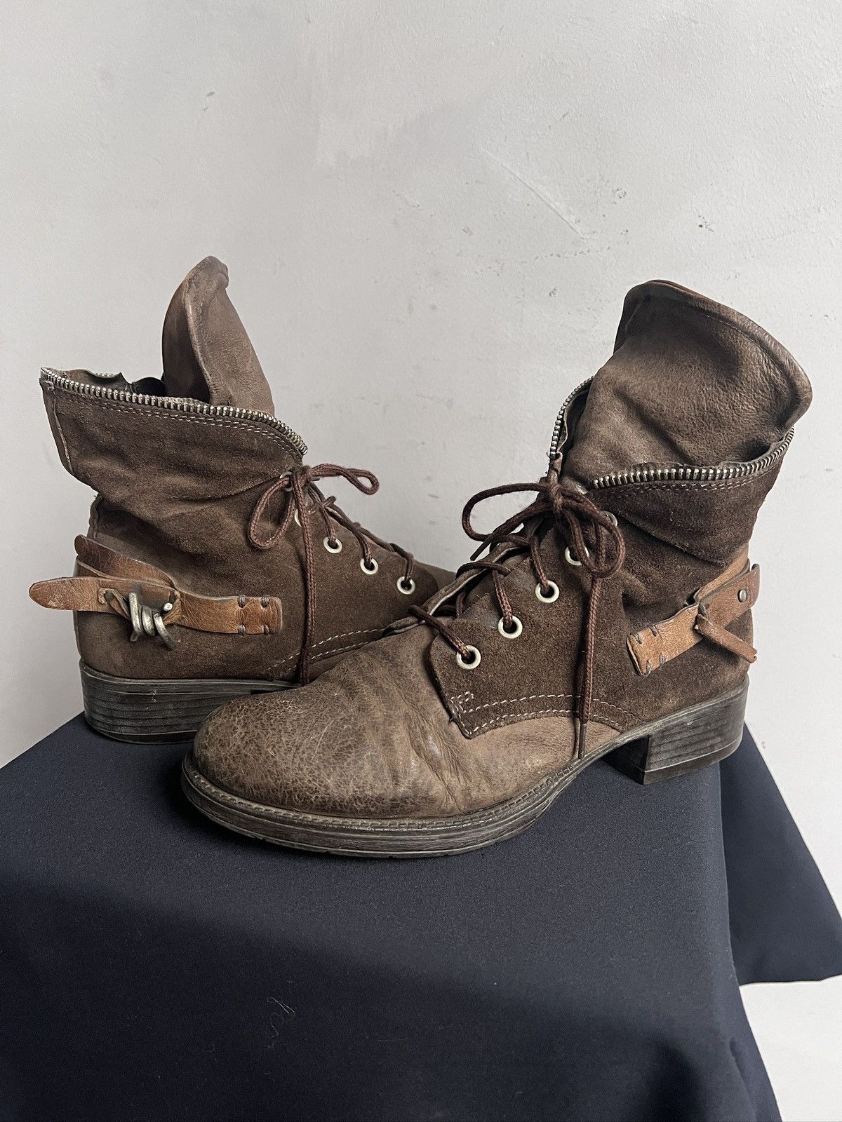A.S.98 Vintage A.S. 98 Brown Style Boots Leather Zip Lace Size US 8 / IT 38 - 8 Thumbnail
