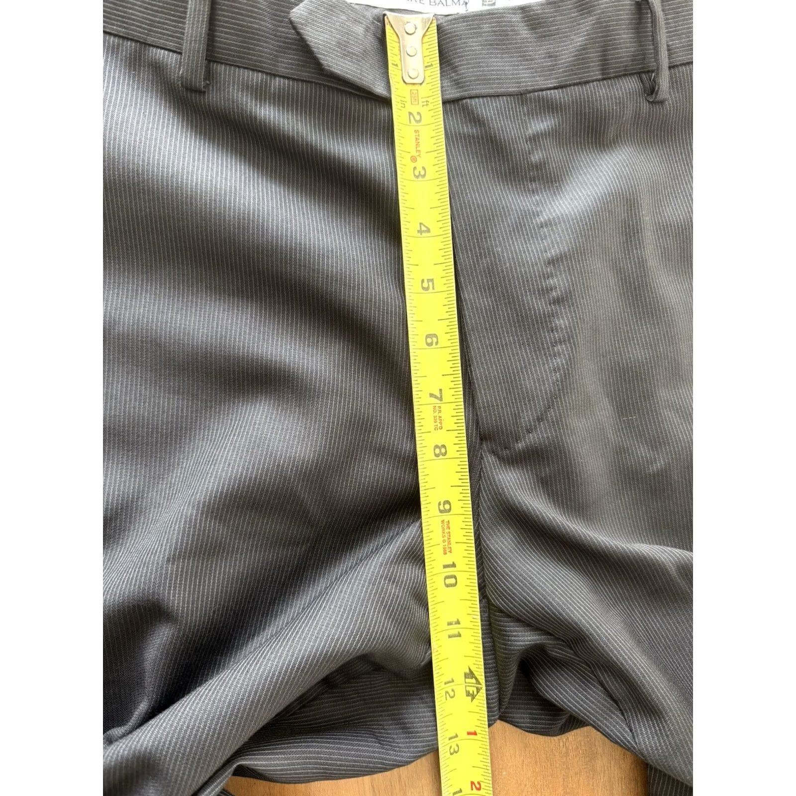 Pierre Balmain VINTAGE Balmain Pierre Dress Pants Mens 52 Slim Straight Black Pinstripe Wool 37x31 90s City Office Mens Size US 36 / EU 52 - 5 Thumbnail