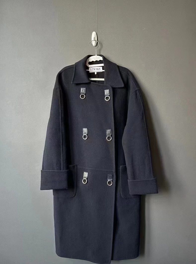 Loewe LOEWE Dark blue wool coat Size XXS / US 00 / IT 34 - 1 Thumbnail