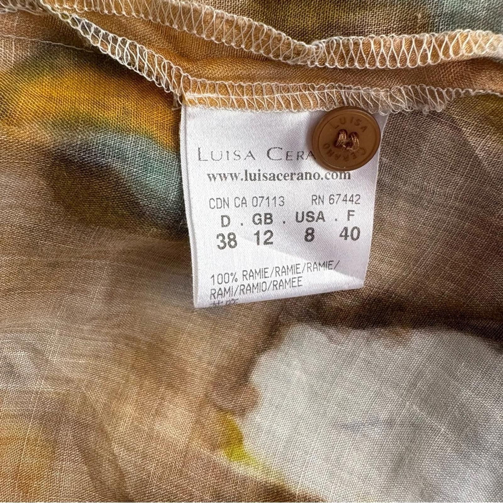 Designer Luisa Cerano Woman’s sz 8 Abstract Rami Blouse Size M / US 6-8 / IT 42-44 - 7 Thumbnail