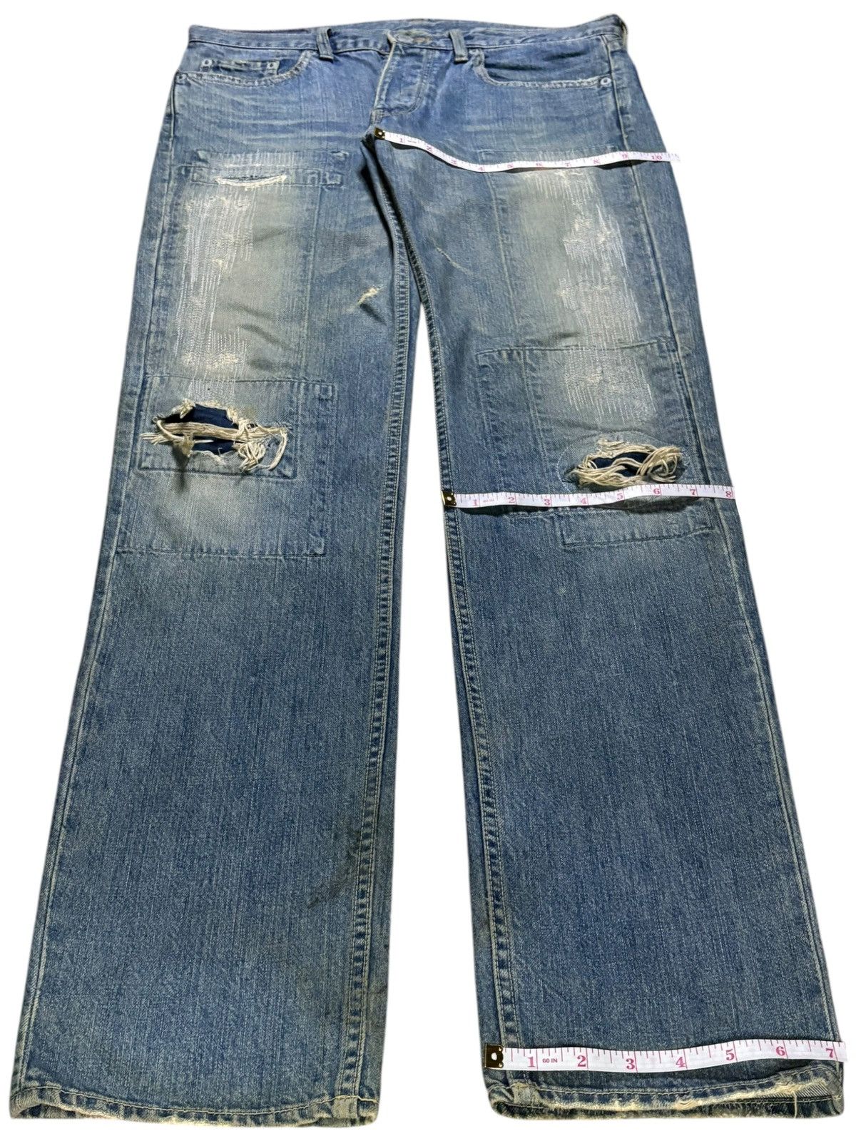 Hysteric Glamour × Japanese Brand Vintage Hysteric Glamour Mud Wash Patched Distressed Jean Size US 33 - 14 Thumbnail