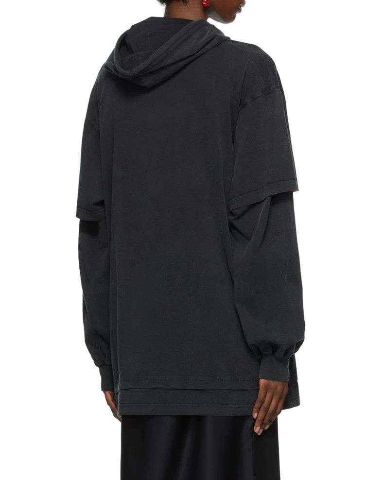 Balenciaga Balenciaga Faux two-piece hooded sweatshirt black water-wa Size US S / EU 44-46 / 1 - 6 Thumbnail