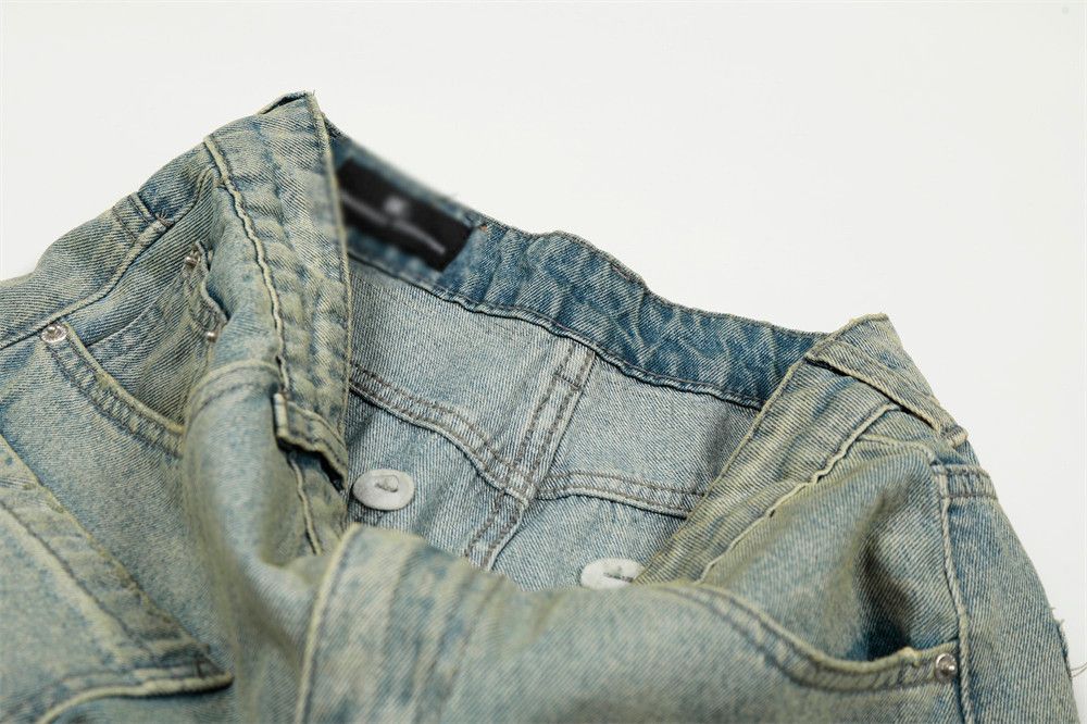Vintage Punk washed distressed jeans with rhinestones Size US 32 / EU 48 - 4 Thumbnail