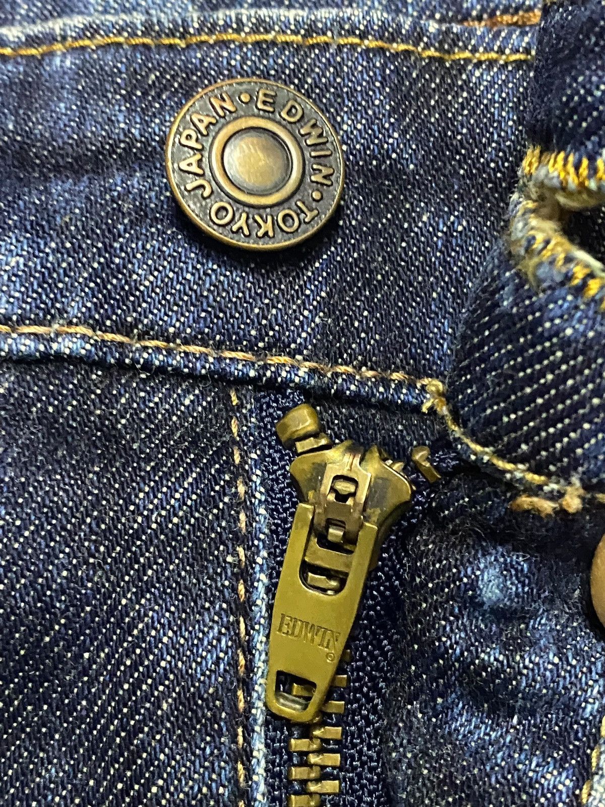 Junya Watanabe Vintage Edwin 503 Japan Blue Wash Distressed Skinny Jeans Size US 30 / EU 46 - 7 Thumbnail