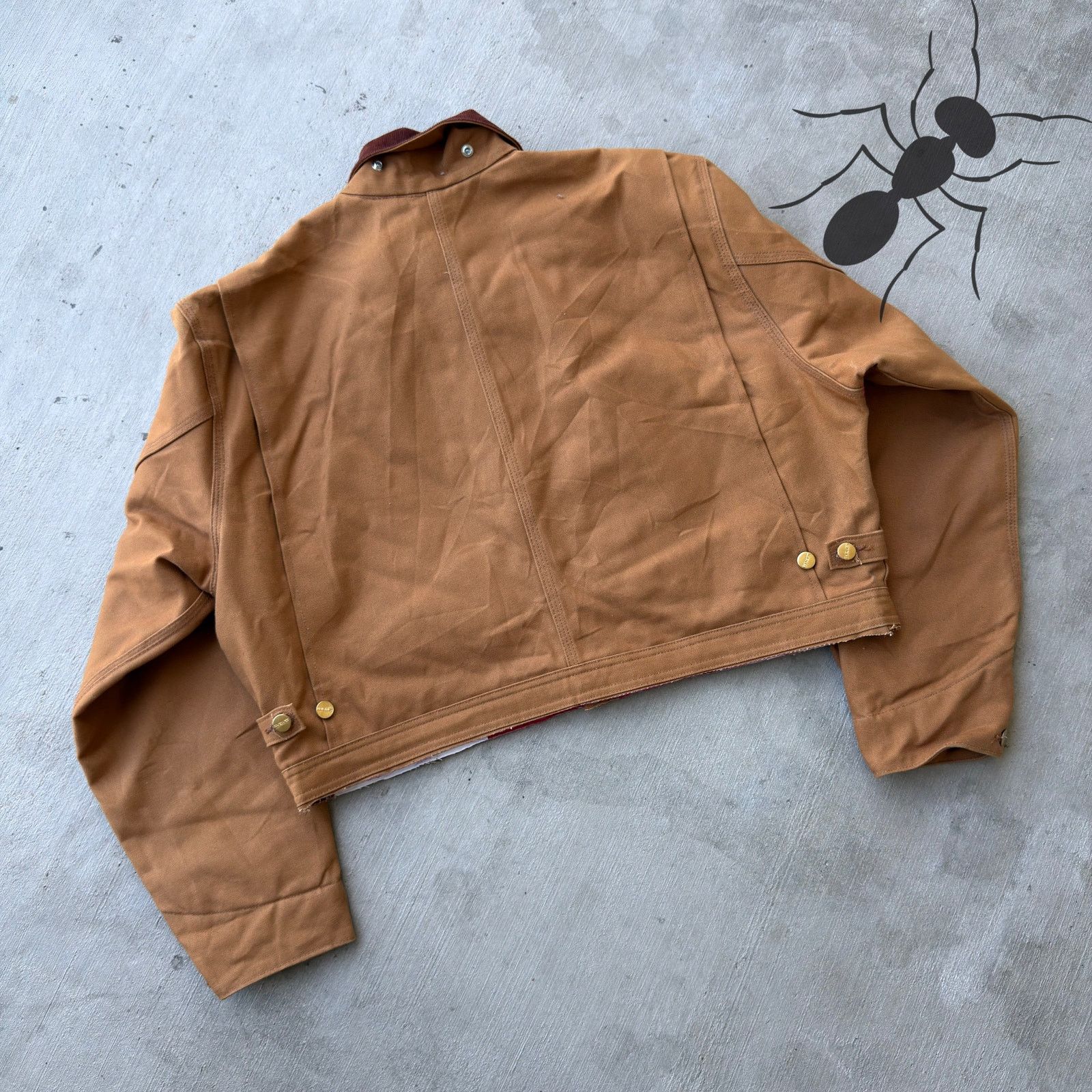 Carhartt × Vintage Carhartt brown cropped Detroit style work wear jacket Size US XL / EU 56 / 4 - 6 Thumbnail