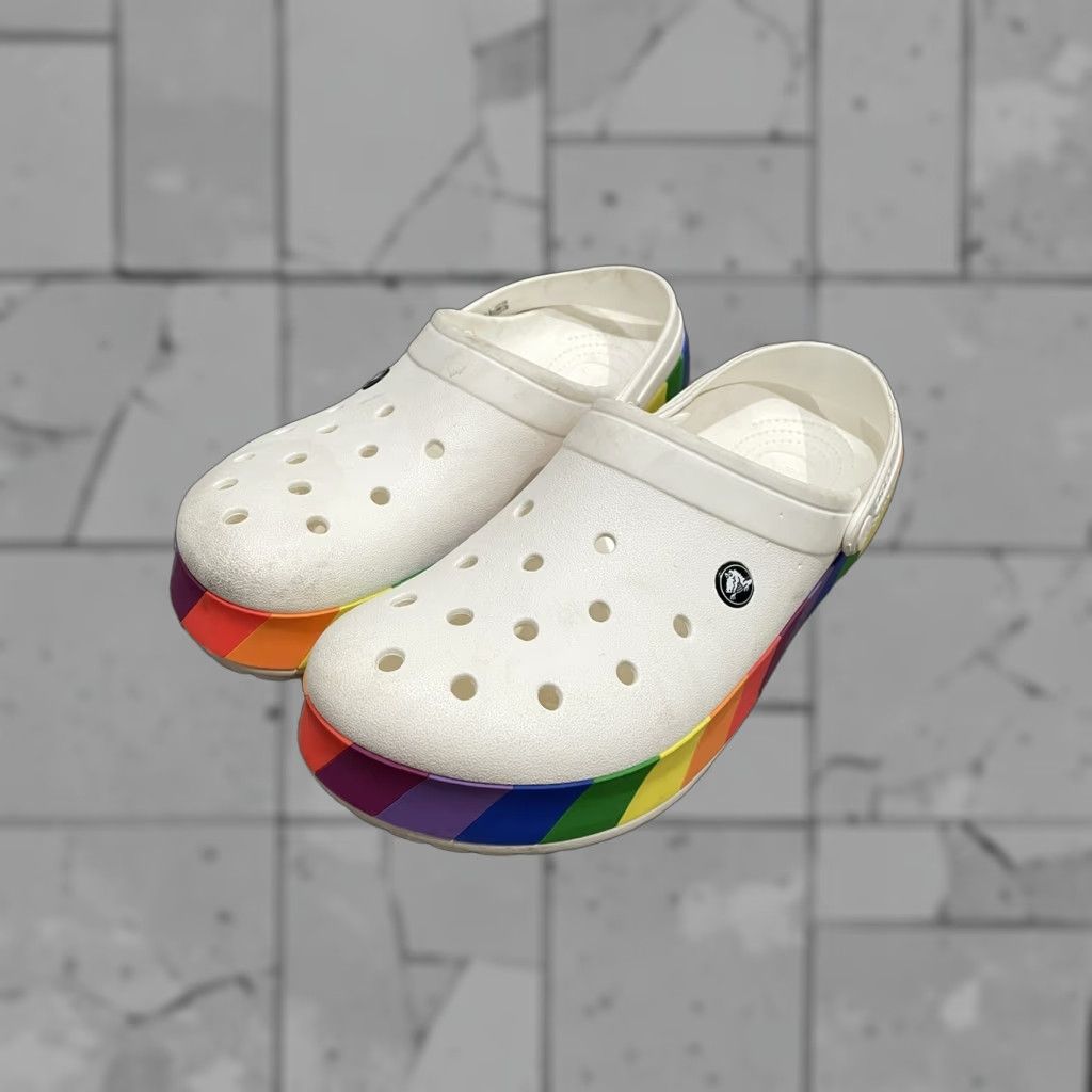 Crocs CROCS Rainbow Block Clog Mens Casual Multicolor Size 12 Size US 12 / EU 45 - 1 Thumbnail
