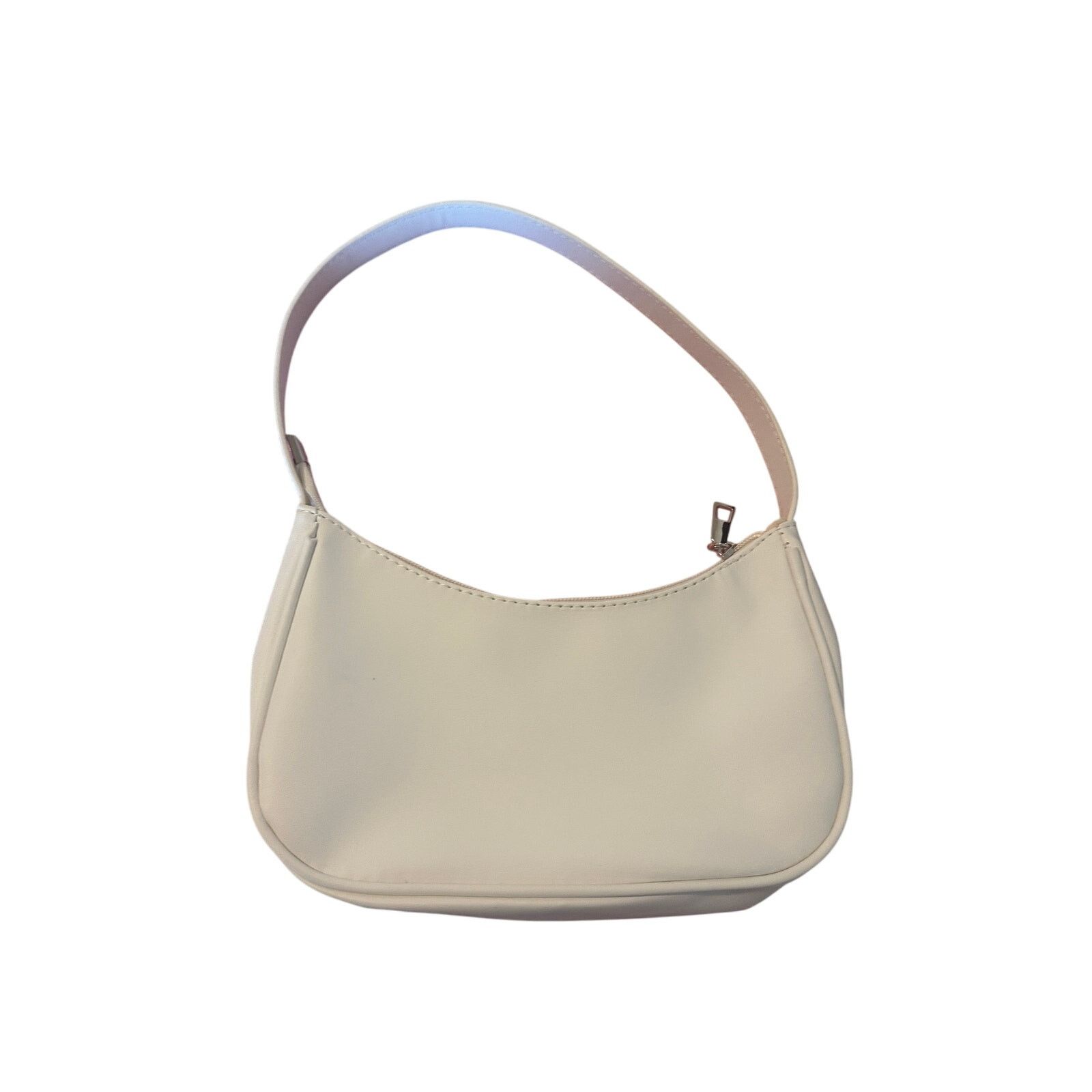 Other Micas Women's White Faux Leather Zip Up Shoulder Bag Size ONE SIZE - 3 Thumbnail