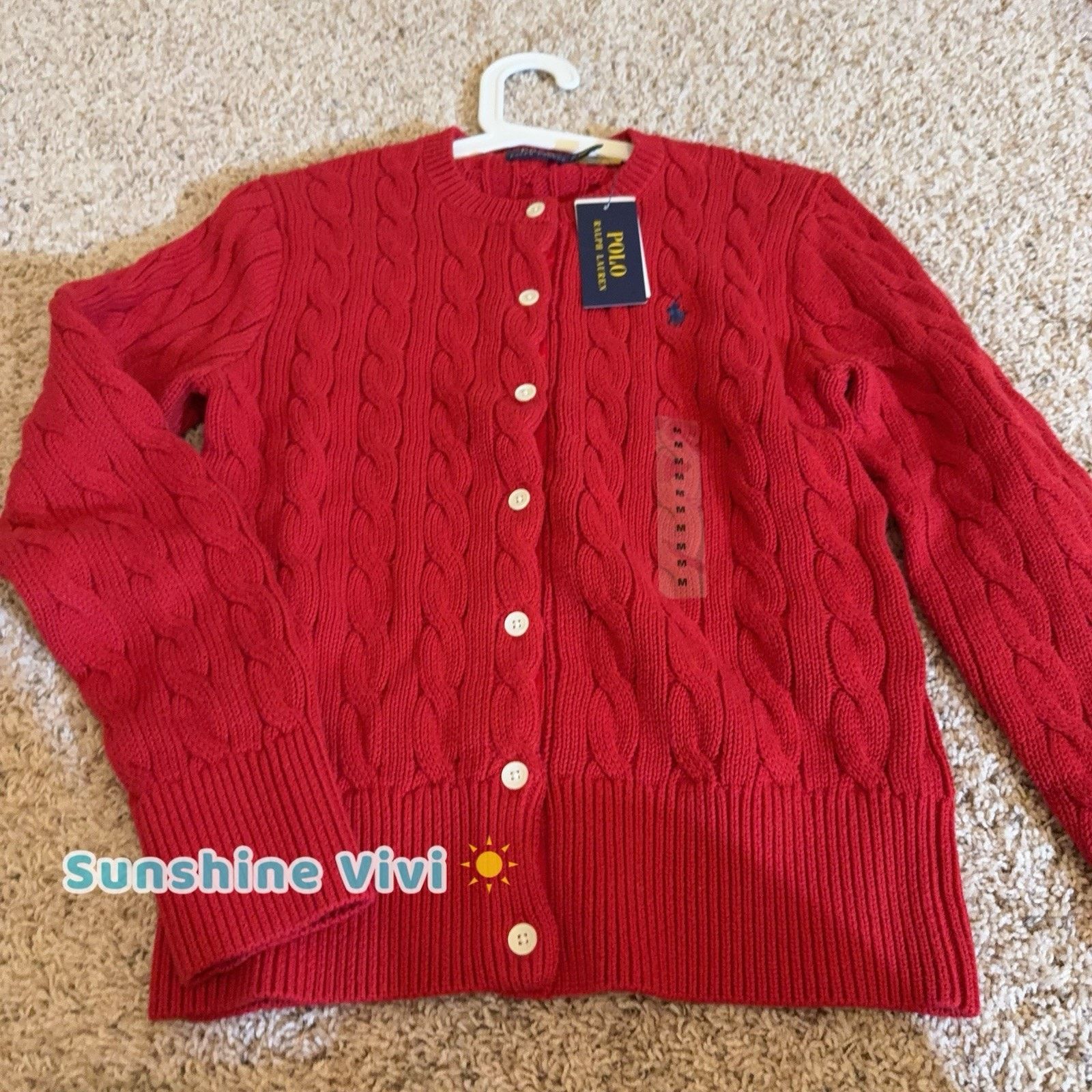 Ralph Lauren NEW Ralph Lauren woman Cotton Cable Knit Cardigan Sweater Size M / US 6-8 / IT 42-44 - 3 Thumbnail