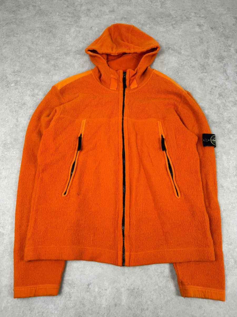 Stone Island Stone Island Orange Wool Fleece Zip-up Hoodie Size US L / EU 52-54 / 3 - 5 Thumbnail