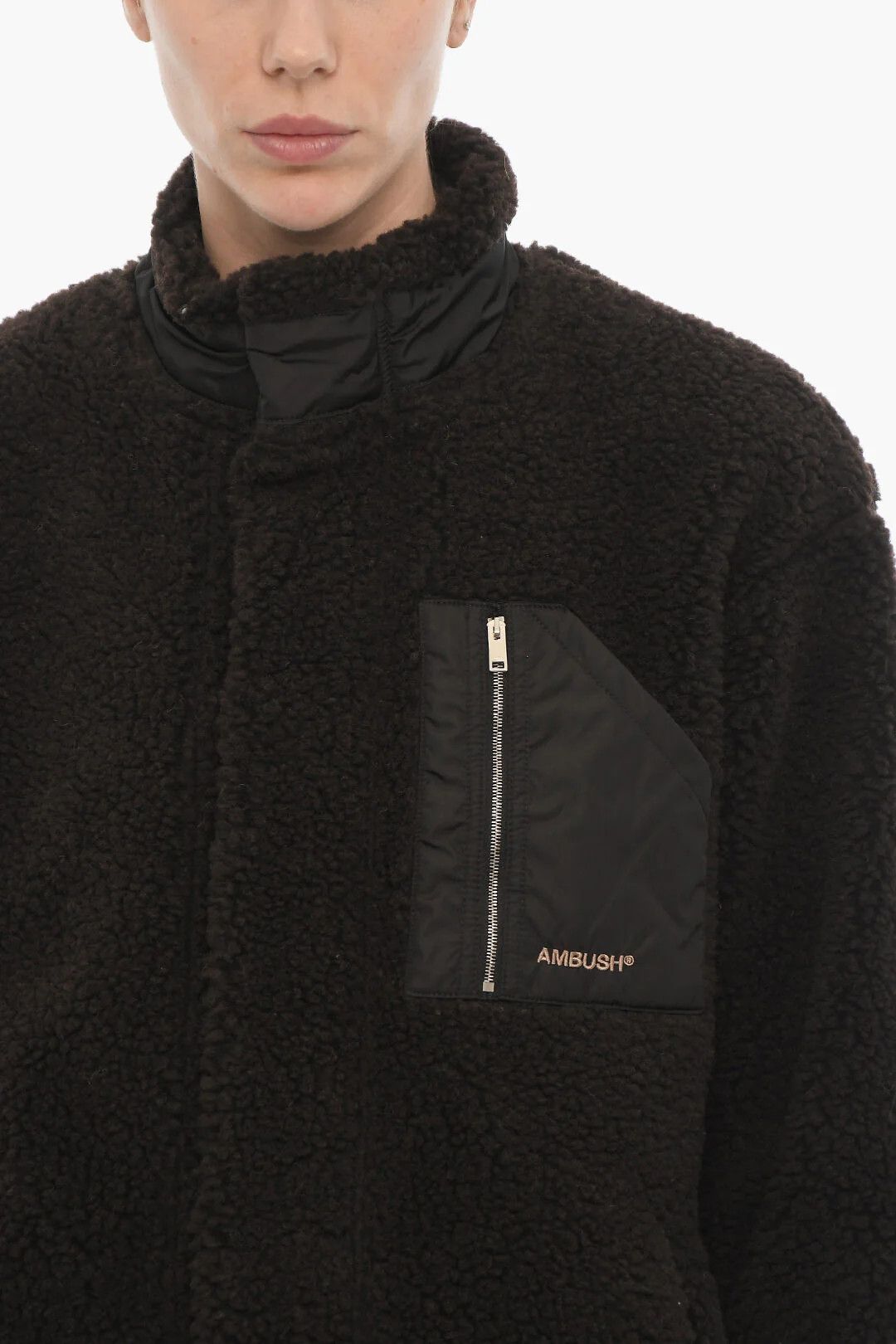 Ambush Design og1mm0426 Two-Tone Fleece Jacket in Beige & Brown Size XS / US 0-2 / IT 36-38 - 3 Thumbnail
