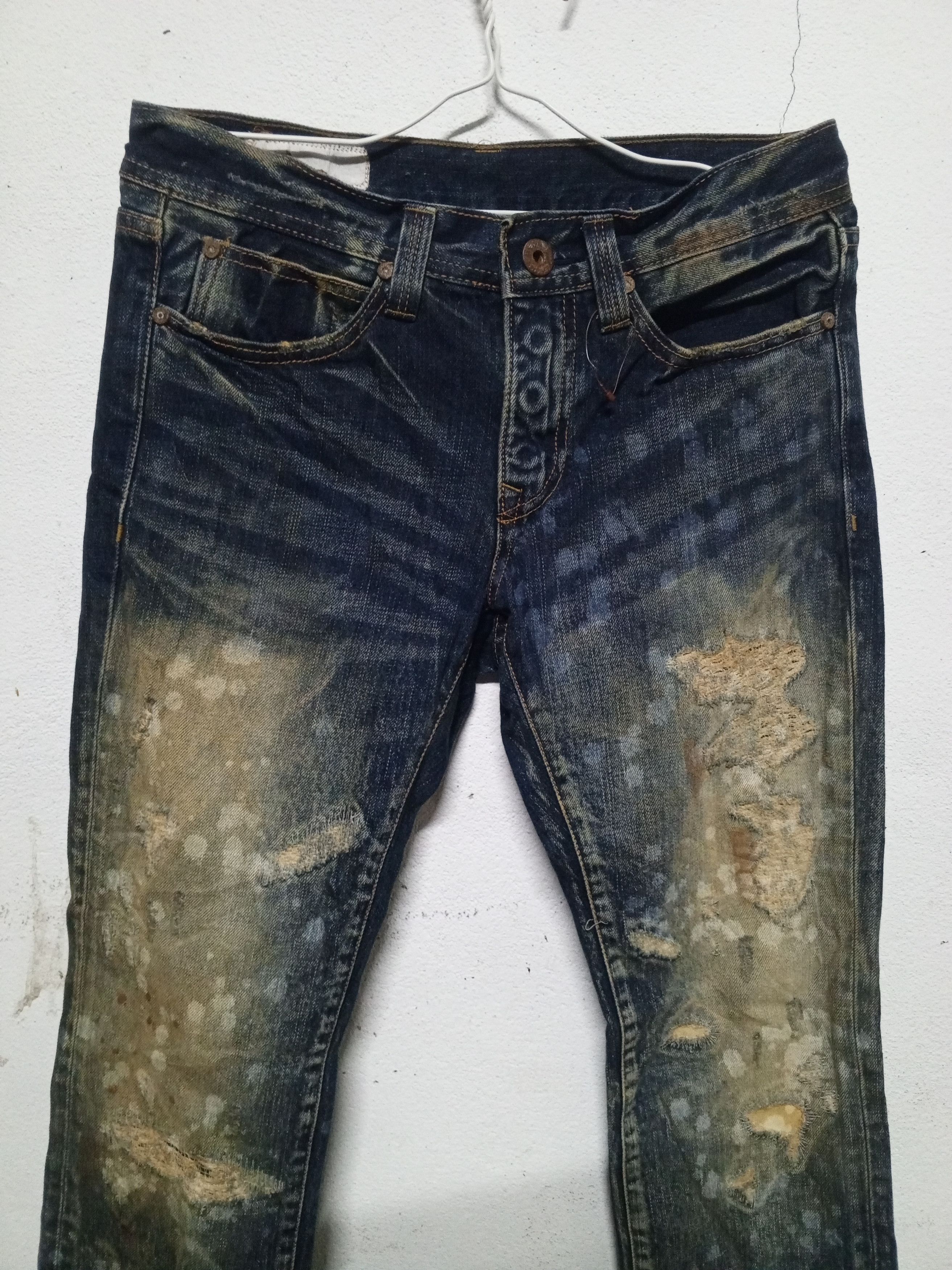 If Six Was Nine Painted Denim Slim Jeans Size US 30 / EU 46 - 2 Thumbnail