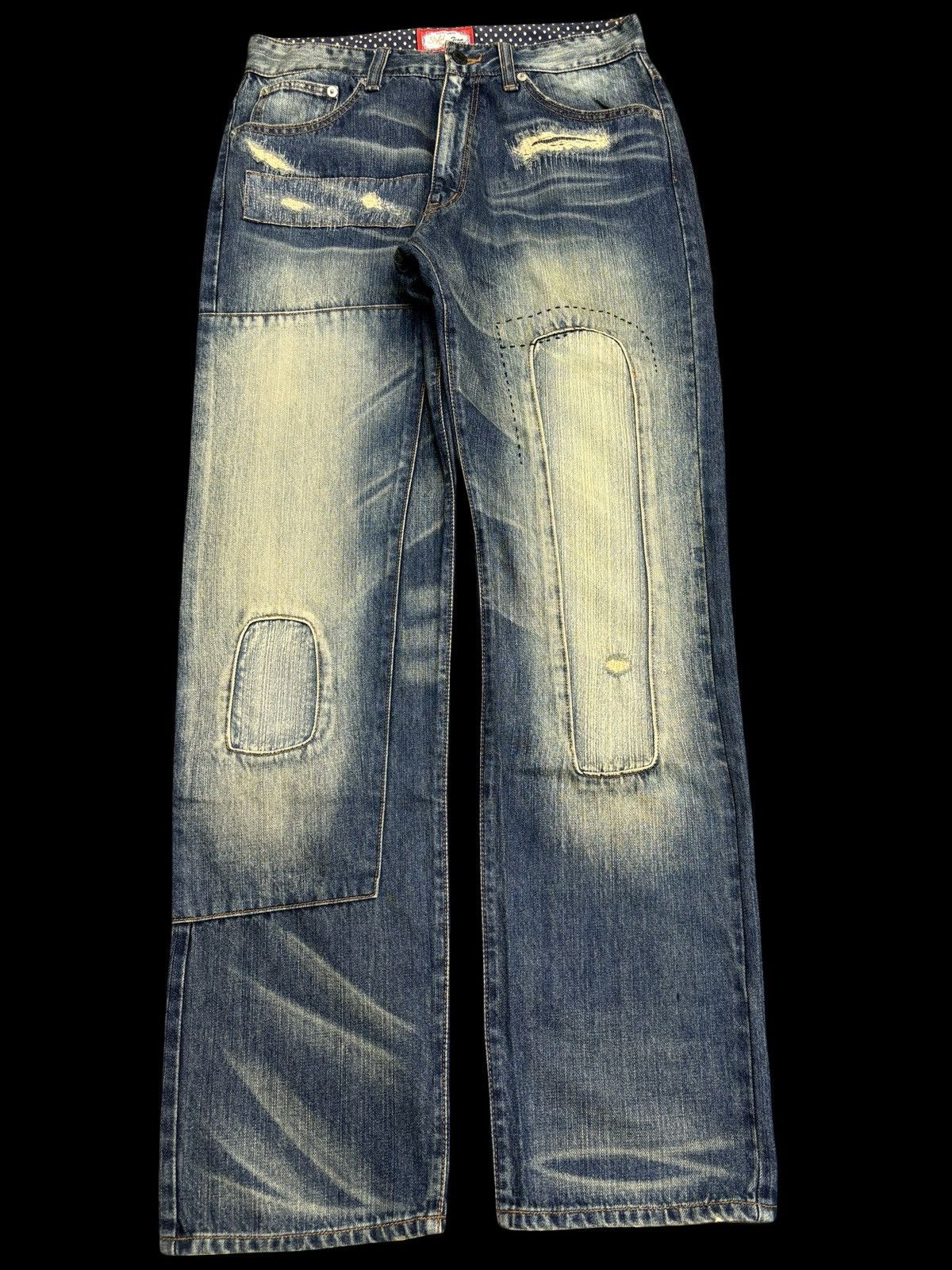 💥Denim Art💥Artisan MSG Sick Patchwork Stonewash Denim F553