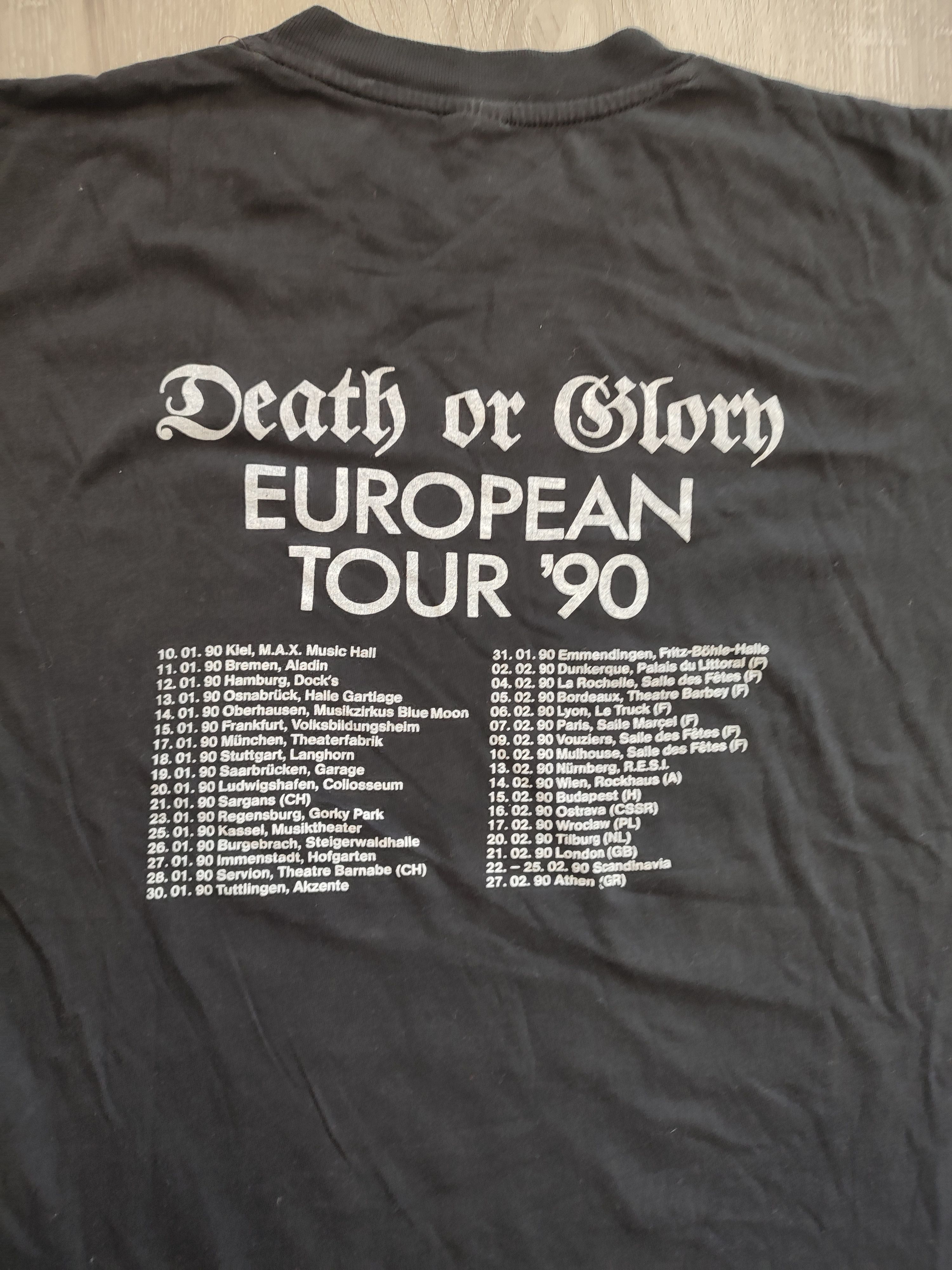 Vintage Running Wild Death or Glory Europian tour 1990 t shirt Size US L / EU 52-54 / 3 - 12 Thumbnail