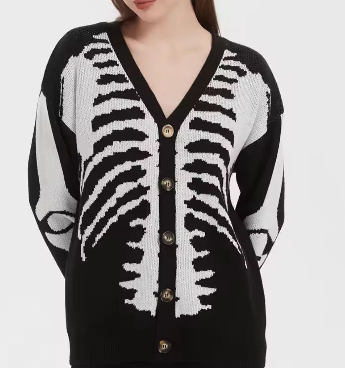 Japanese Brand Skeleton Print Cardigan Size US M / EU 48-50 / 2 - 3 Thumbnail