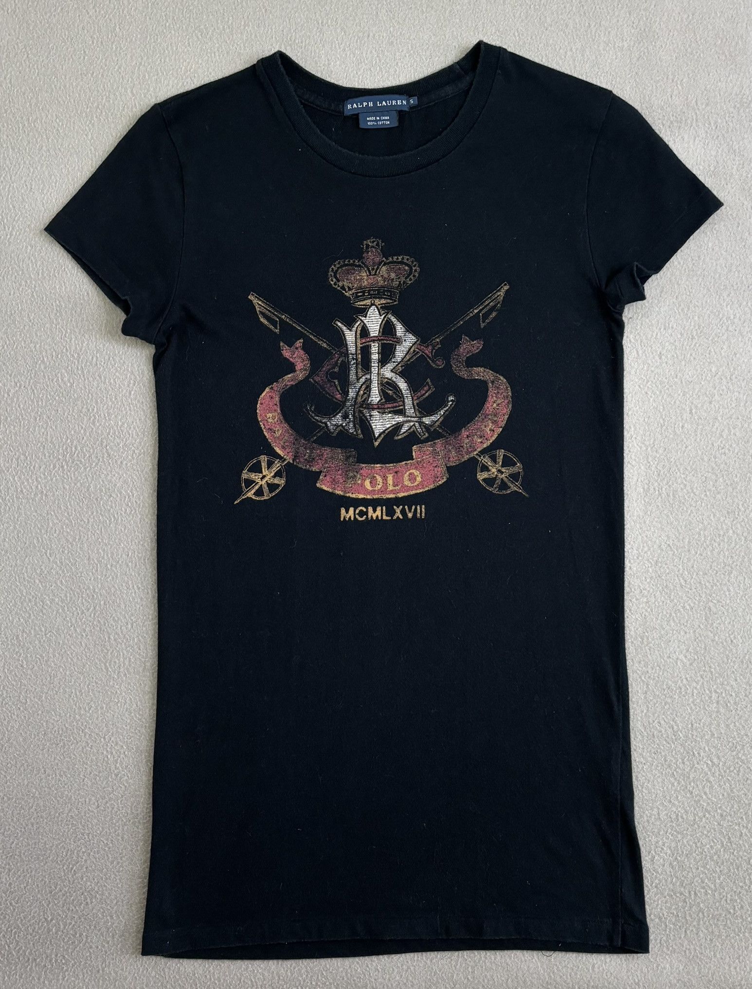 Ralph Lauren × Vintage Ralph Lauren MCMLXVII Black T-shirt Small Size S / US 4 / IT 40 - 3 Thumbnail