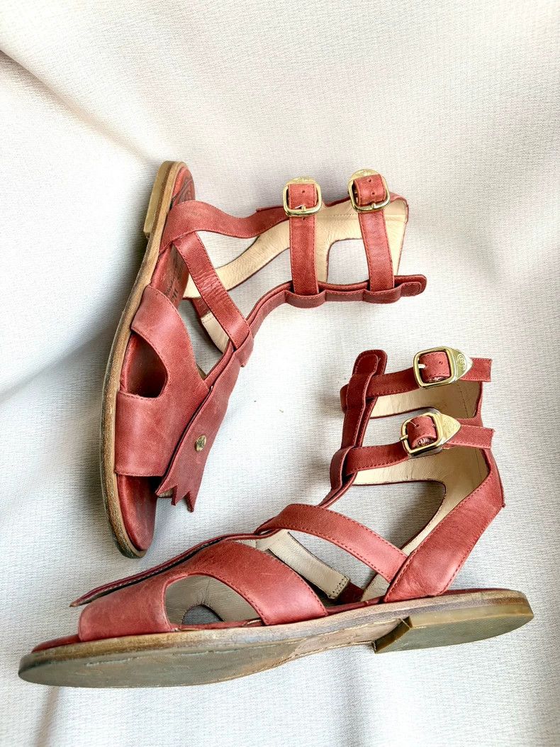 Vivienne Westwood Vivienne Westwood Red and brown Roman sandals Size US 7.5 / IT 37.5 - 8 Thumbnail