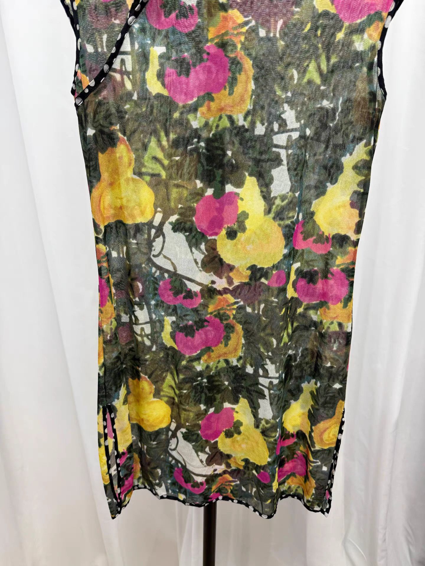 Vivienne Tam VIVIENNE TAM Oil Painting Flower Mesh Cheongsam K20 Size S / US 4 / IT 40 - 3 Thumbnail