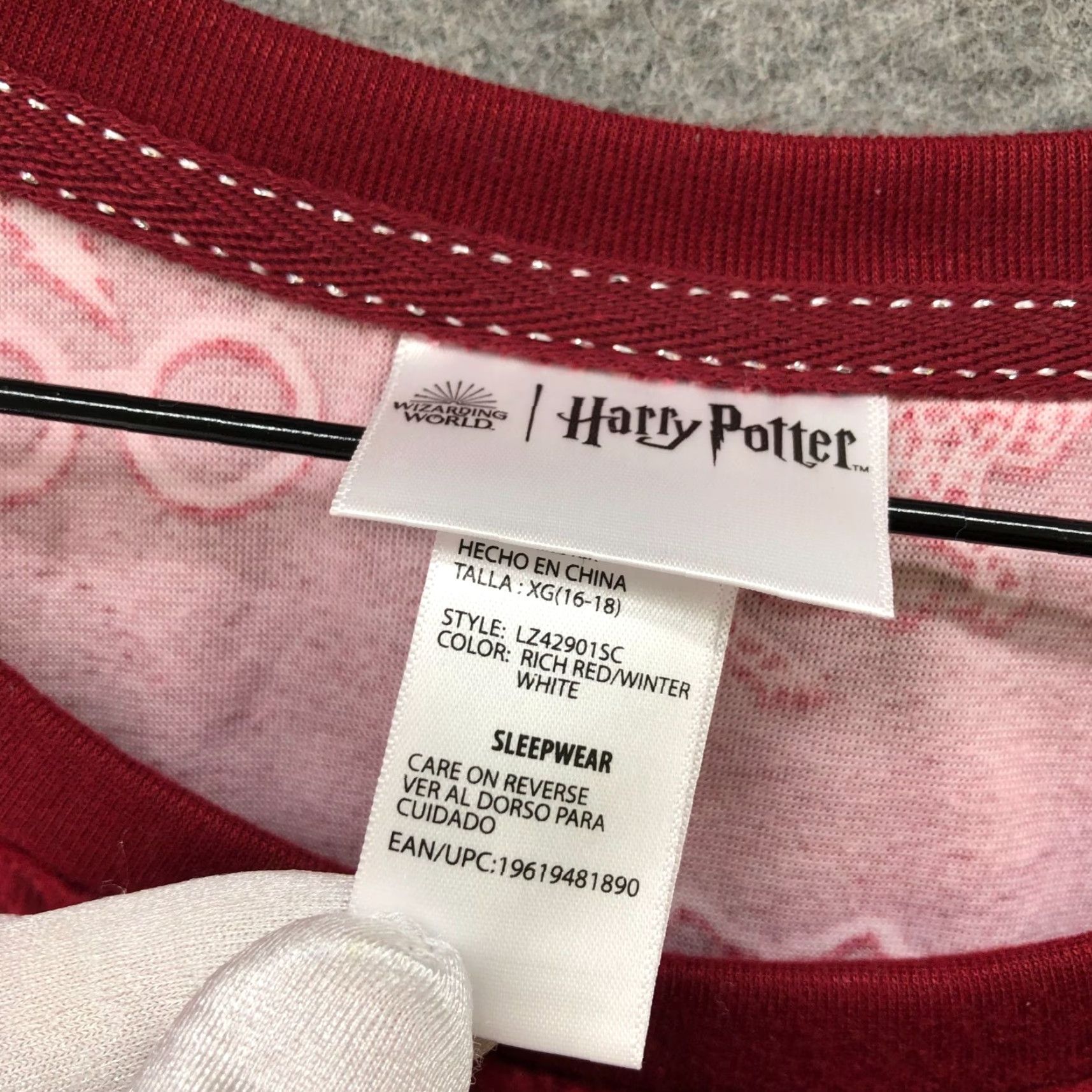 Vintage Harry Potter Pajama Womens XL Velour Fleece Soft Jogger 2 Piece Burgundy Set Size 40" / US 18 - 3 Thumbnail