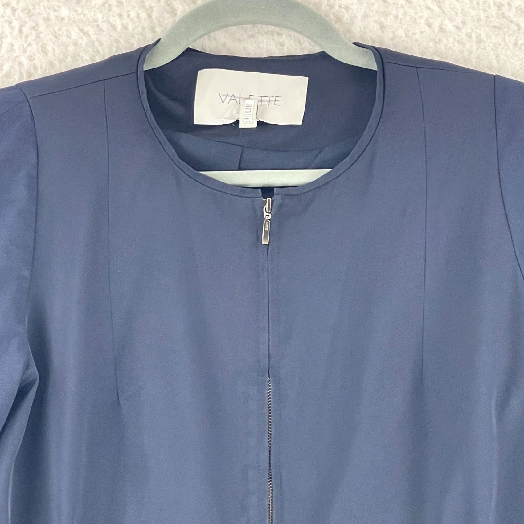 Vintage Valette Blue Zip Front Jacket Womens Long Sleeve Size Medium with Pockets Size M / US 6-8 / IT 42-44 - 3 Thumbnail