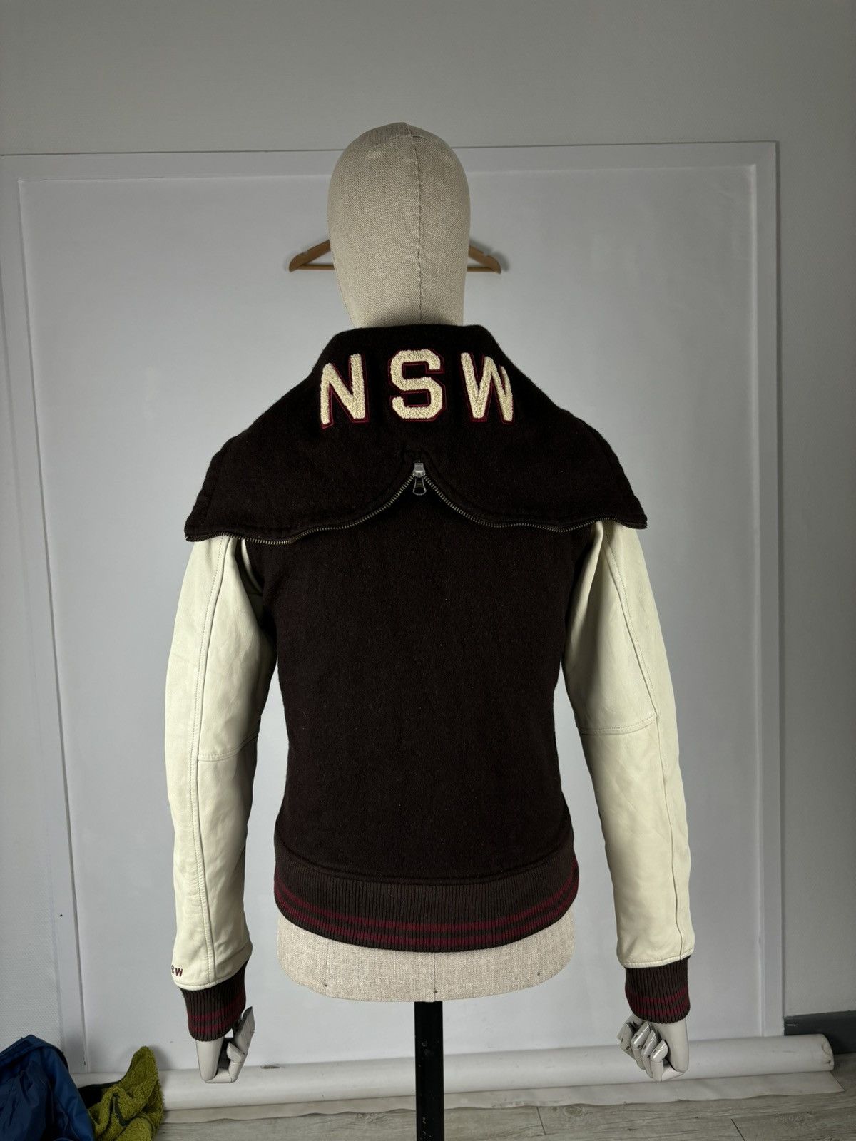 Nike SB Rare Sportswear Leather Tech Fleece Pack Wool Varsity Bomber Jacket Parka Coat Size M / US 6-8 / IT 42-44 - 4 Thumbnail