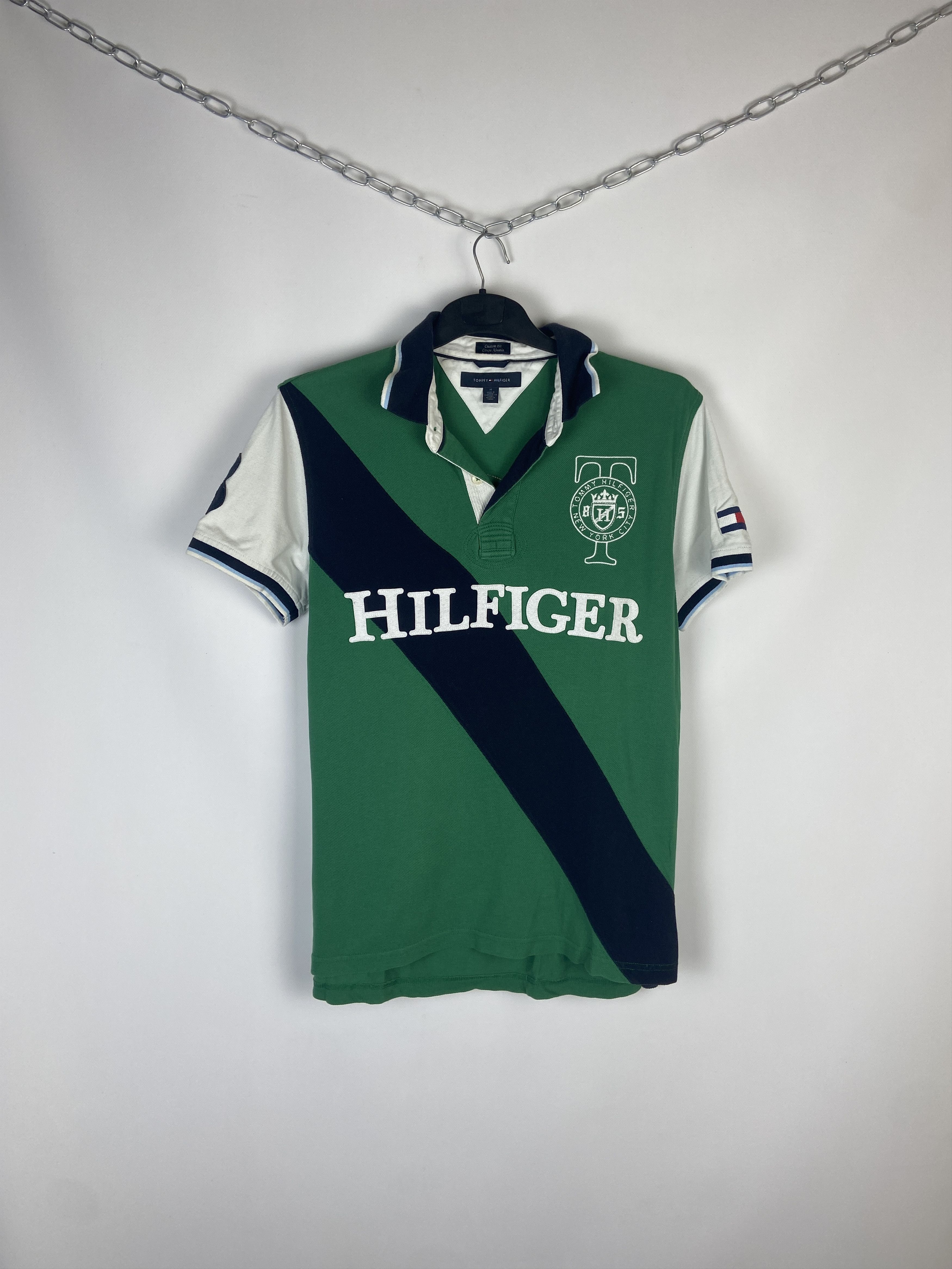 Vintage Tommy Hilfiger Polo T Shirt Rugby Big Logo 90s