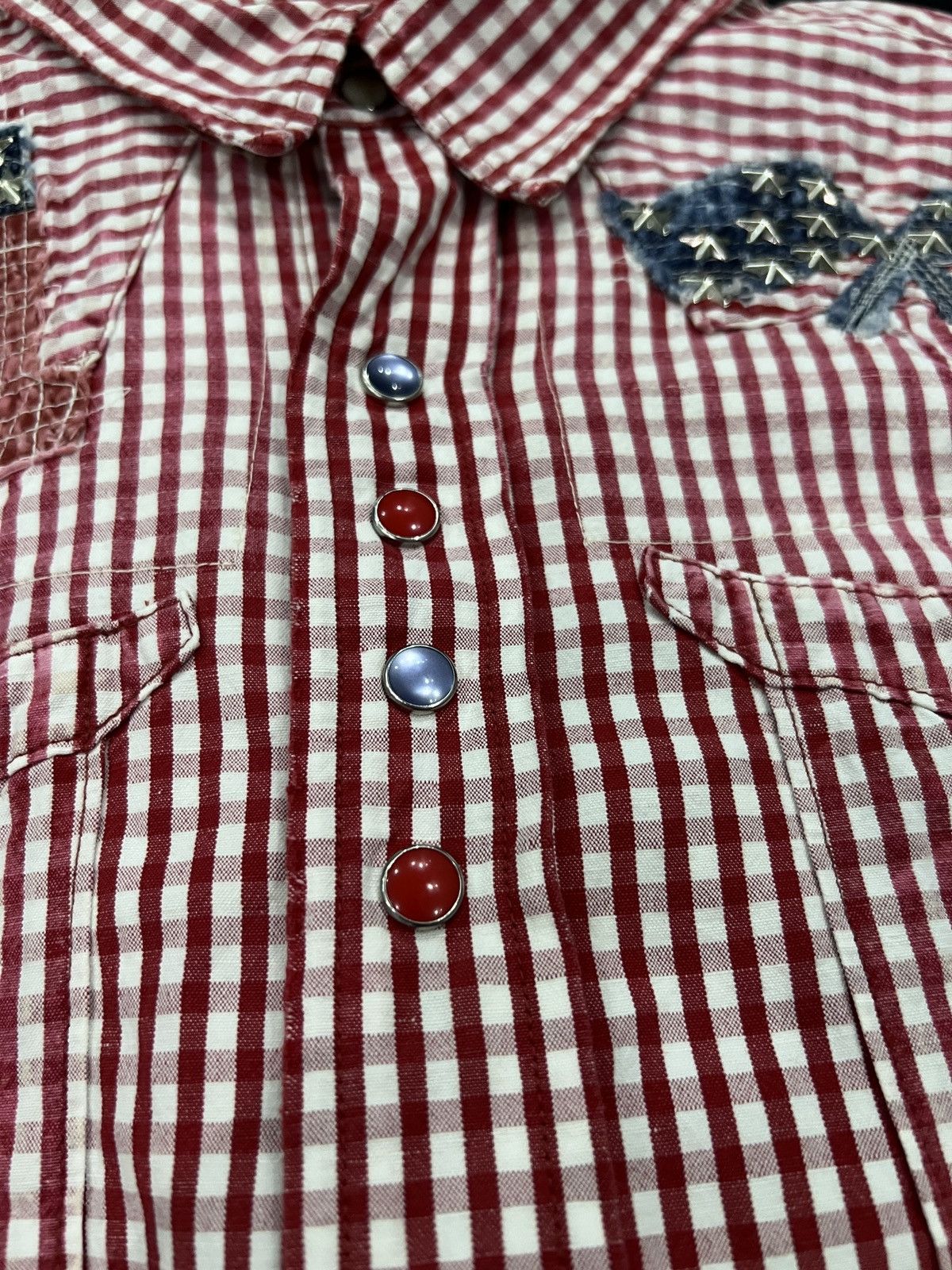 Kapital Kapital American Flag Motif Plaid Snap Shirt Size US L / EU 52-54 / 3 - 8 Thumbnail