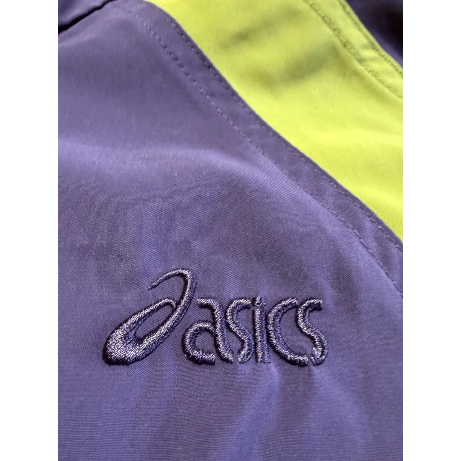 Asics VINTAGE ASICS Womens Running Windbreaker Jacket Purple Green Full Zip Vented Size M / US 6-8 / IT 42-44 - 3 Thumbnail