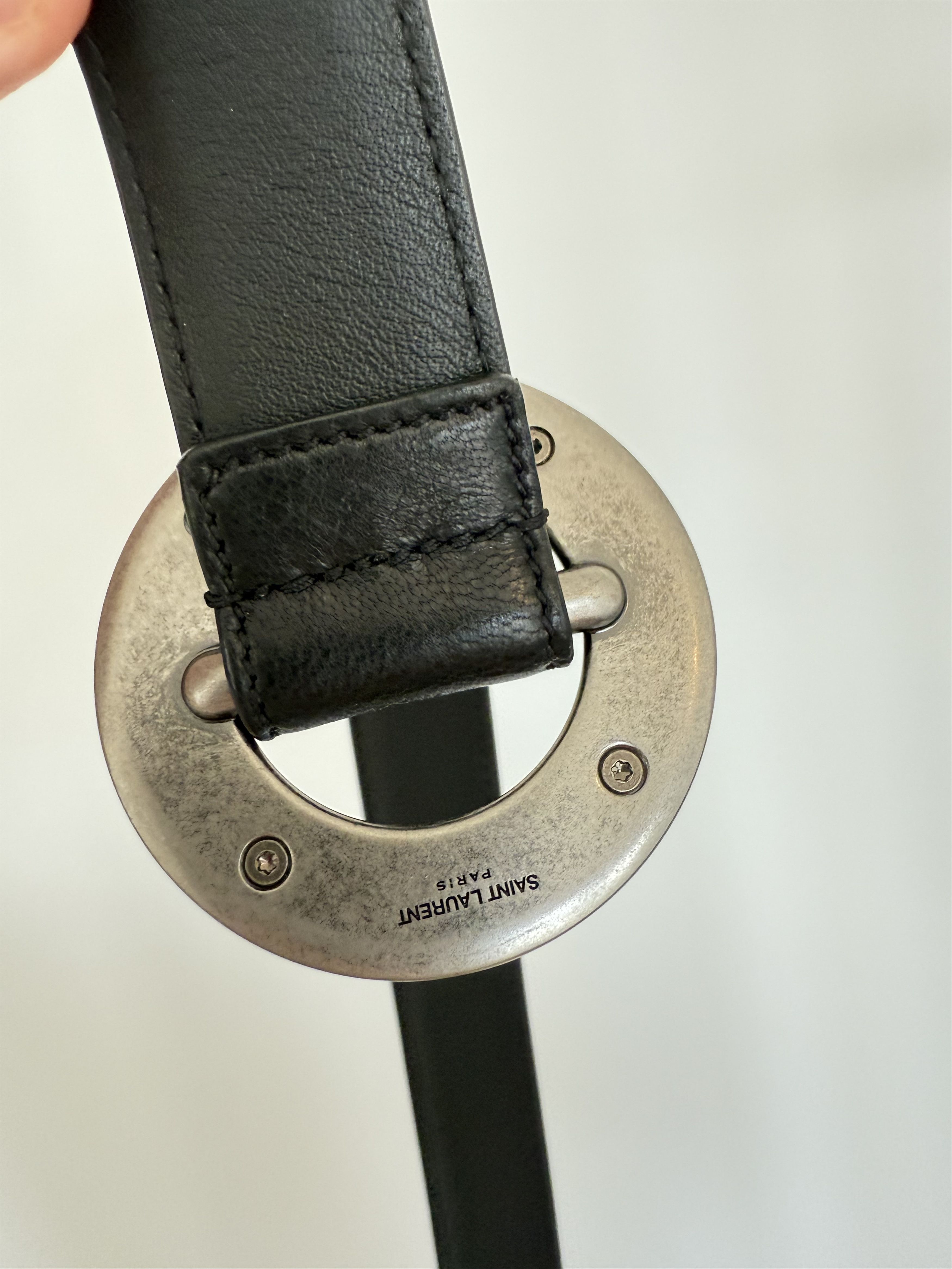 Saint Laurent Paris FW19 Saint Laurent Leather Oversized Circular belt buckle Size ONE SIZE - 4 Thumbnail