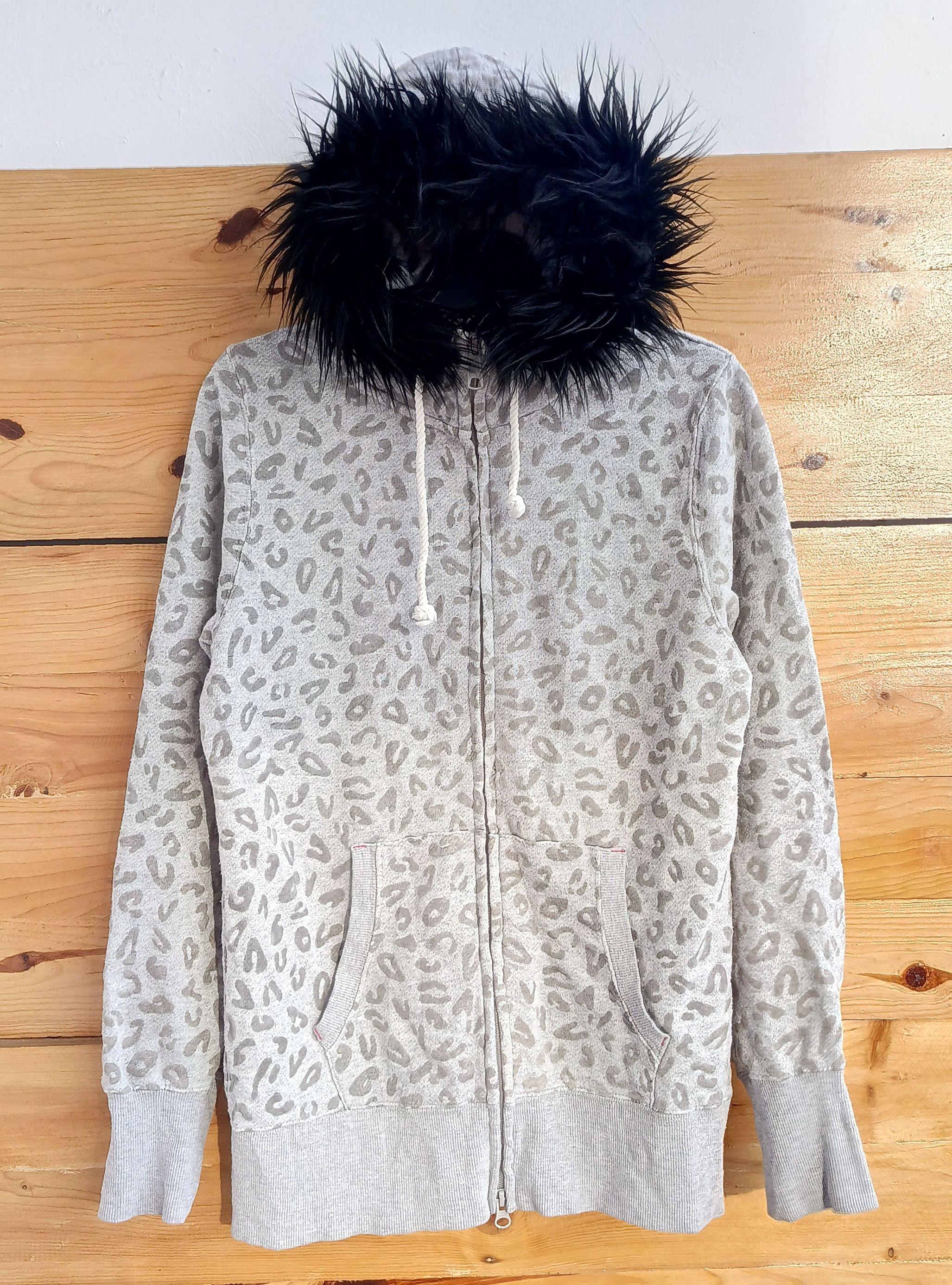 00s y2k fur zip hoodie gimmick lgb 短丈 Japan LGB If Six Was Nine Hysteric Glamour Style Faux Fur