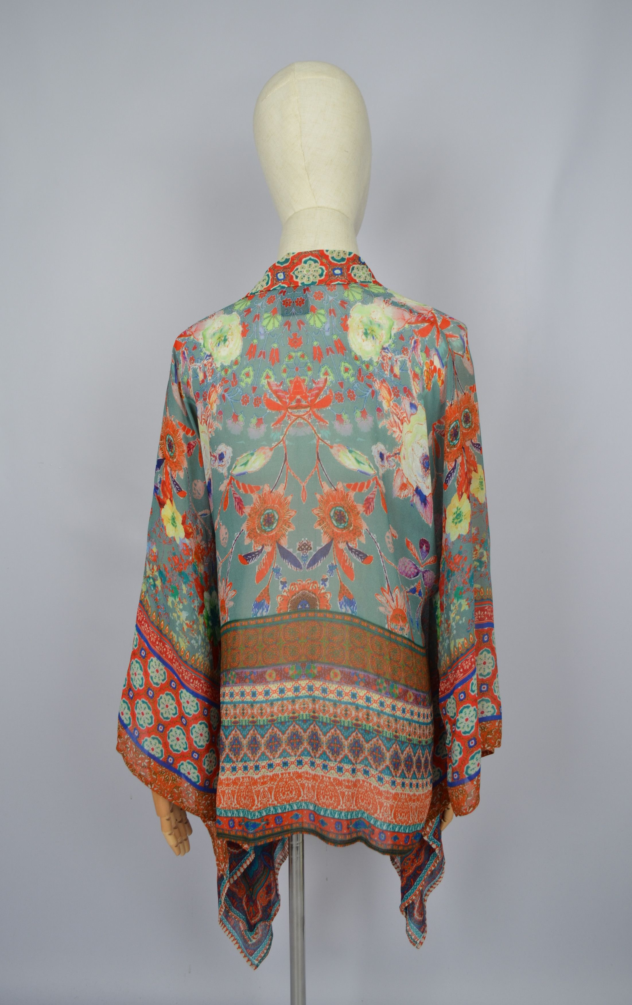 Anthropologie × Designer Anthropologie Vismaya Floral Boho Kimono Peasant Gypsy OS Size ONE SIZE - 7 Thumbnail
