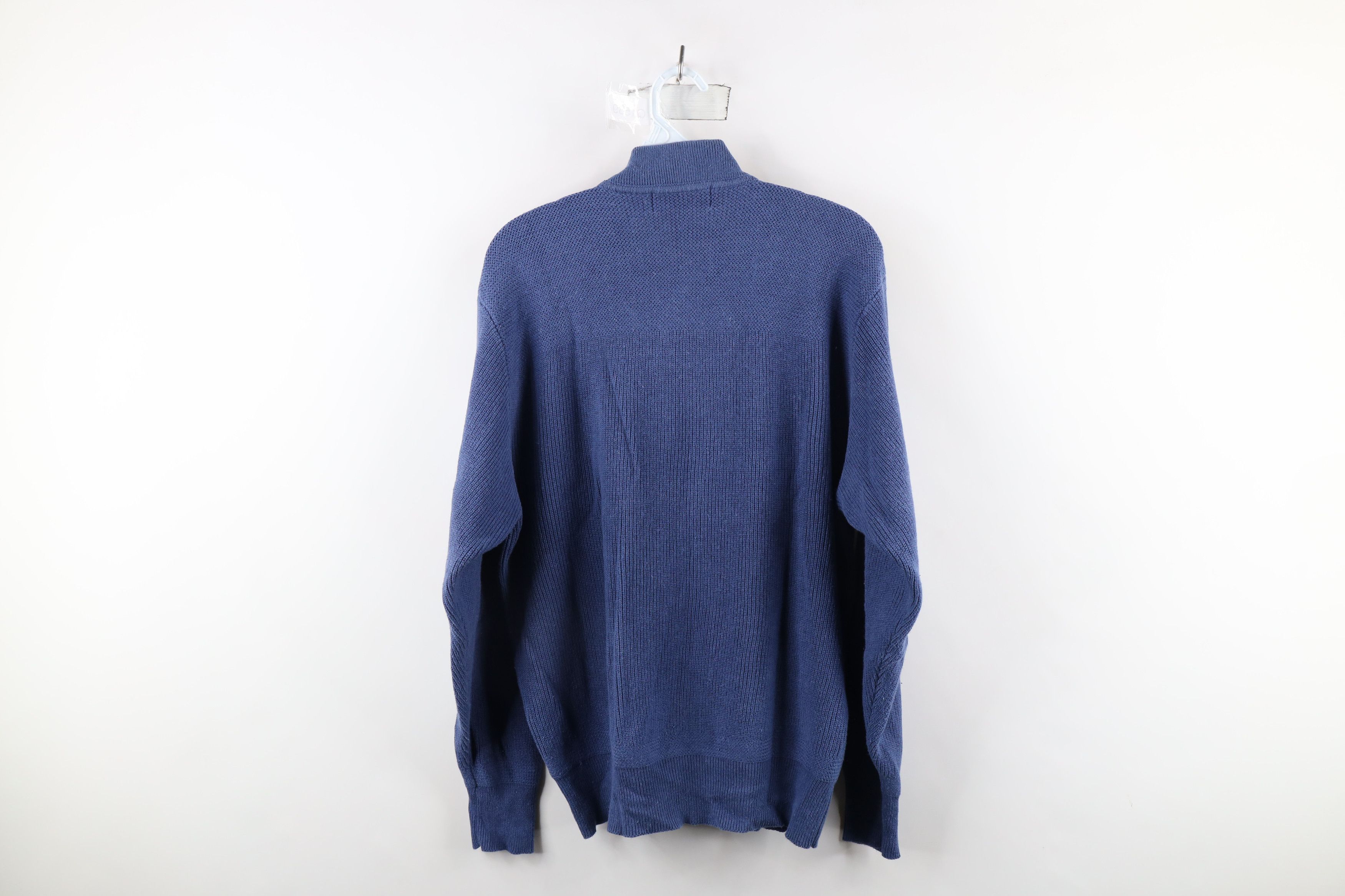 Eddie Bauer × Vintage Vintage 90s Eddie Bauer Ribbed Knit Henley Sweater Blue Size US M / EU 48-50 / 2 - 8 Thumbnail