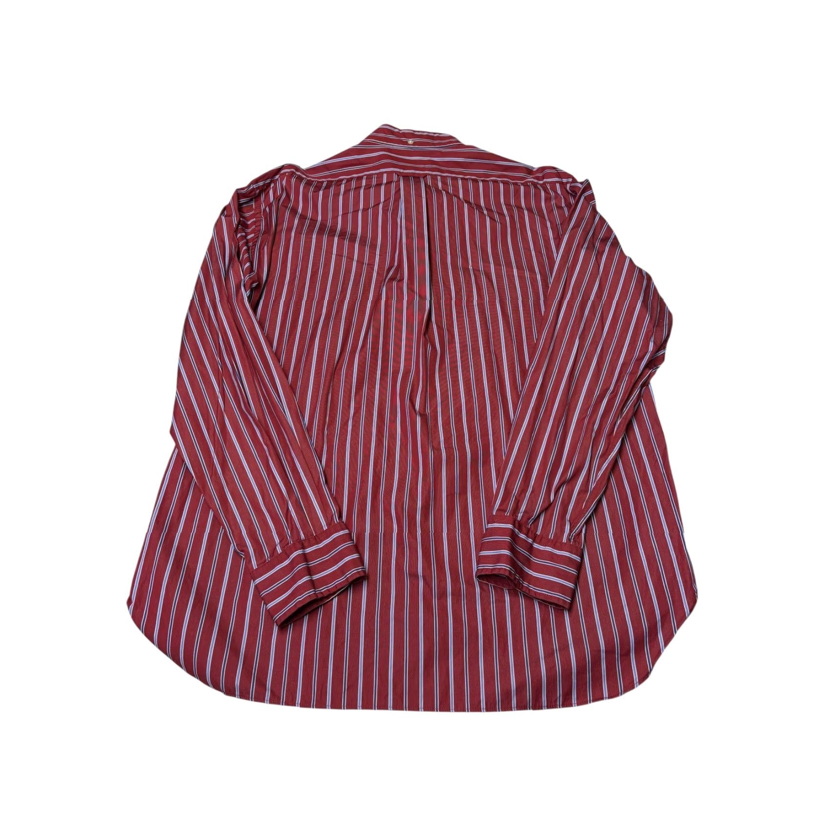 Faconnable Faconnable Classique Button-Down Shirt Mens XL Striped Burgundy Red Blue White Pattern Classic 50in Chest Vintage No Size US XL / EU 56 / 4 - 6 Thumbnail