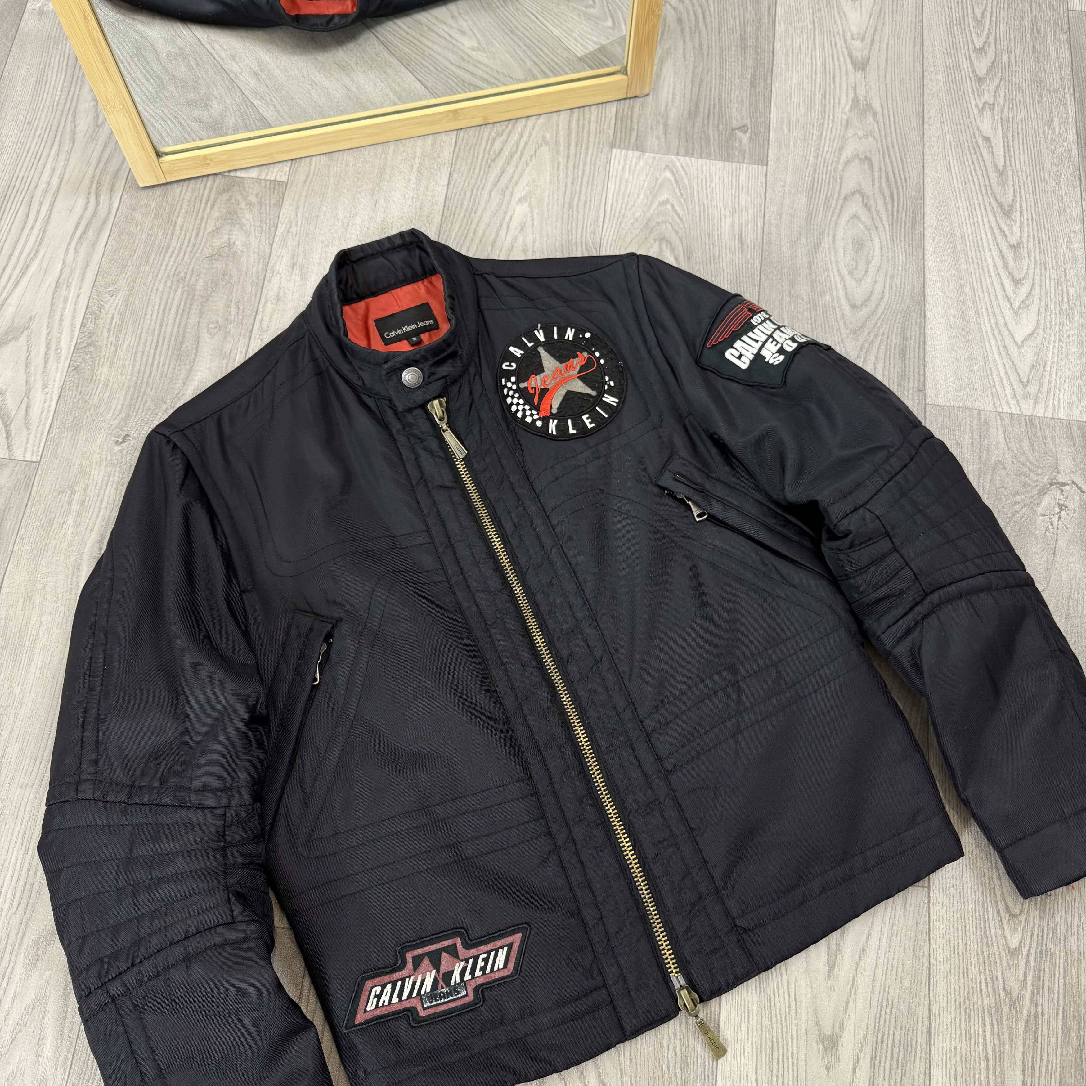 Calvin Klein Vintage Calvin Klein Jeans 90s Black Biker Bomber Jacket Size S / US 4 / IT 40 - 5 Thumbnail