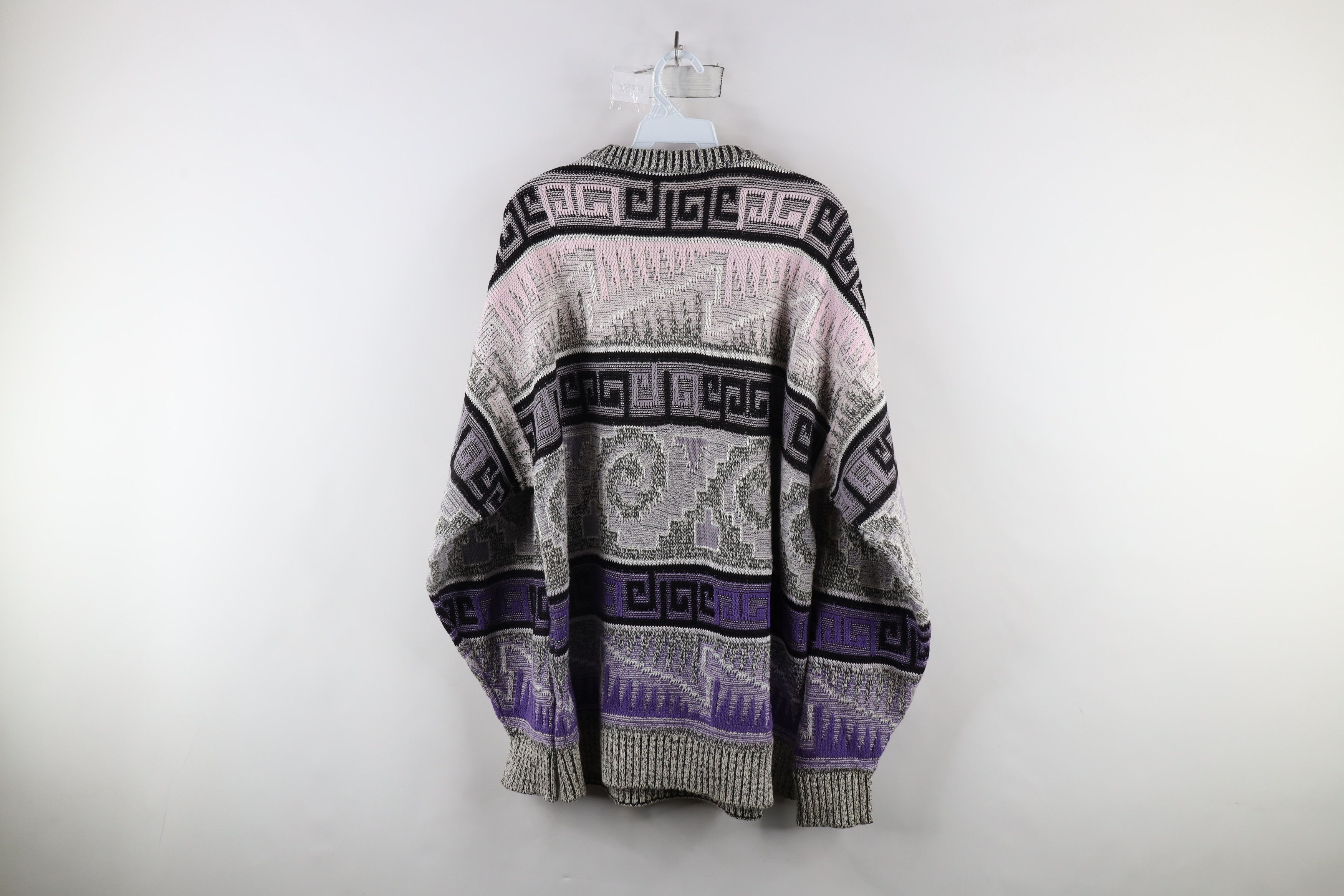 Vintage Vintage 90s Coogi Style Geometric Chunky Grandpa Sweater Size US XL / EU 56 / 4 - 7 Thumbnail