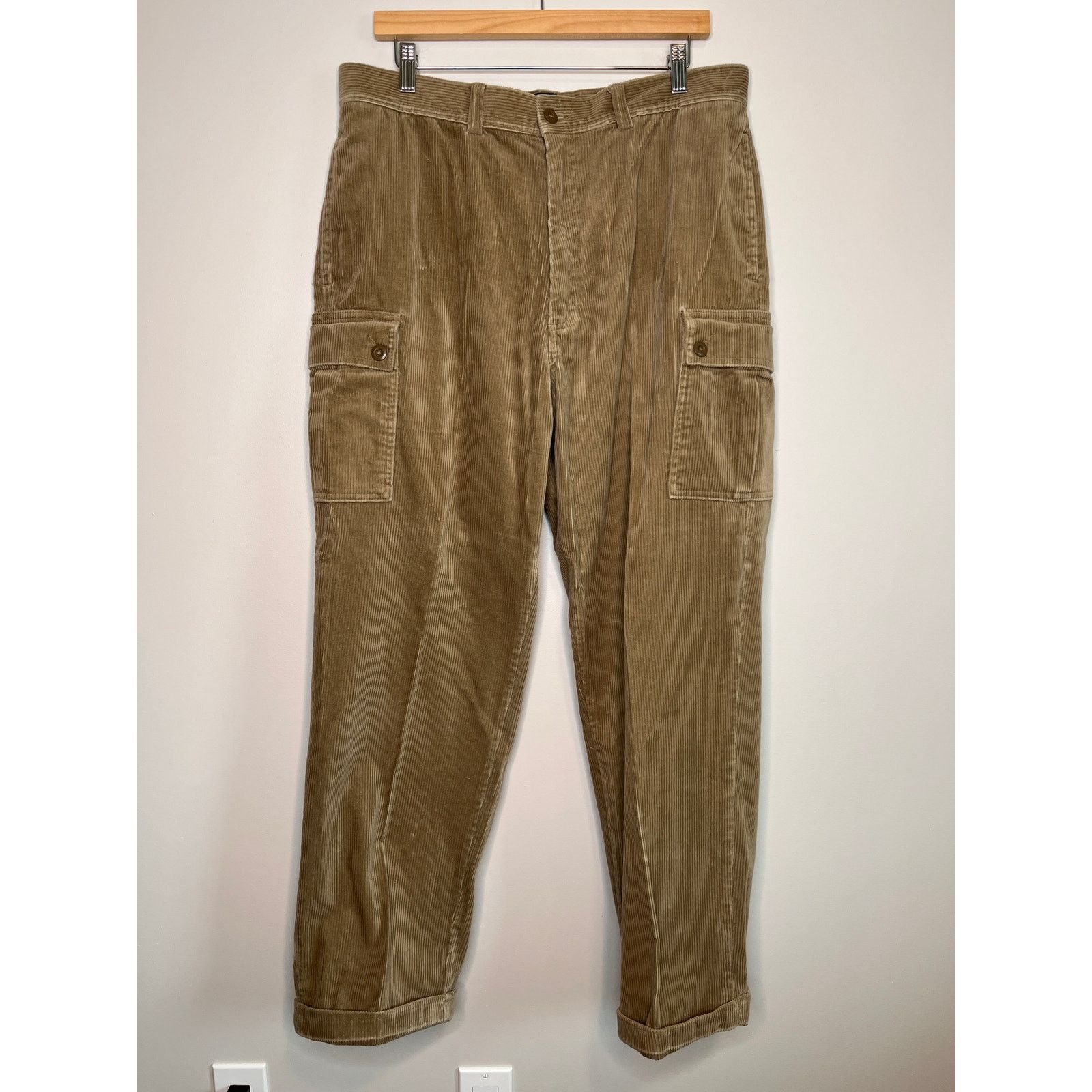 Polo Ralph Lauren Y2K Polo Ralph Lauren Corduroy Paratrooper Cargo Pants 36x30 Size US 36 / EU 52 - 1 Thumbnail