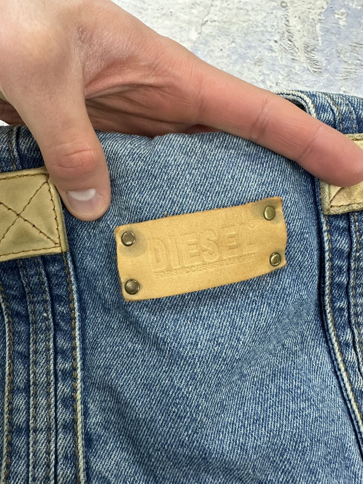 Vintage Diesel denim handbag blue logo rare Size ONE SIZE - 4 Thumbnail