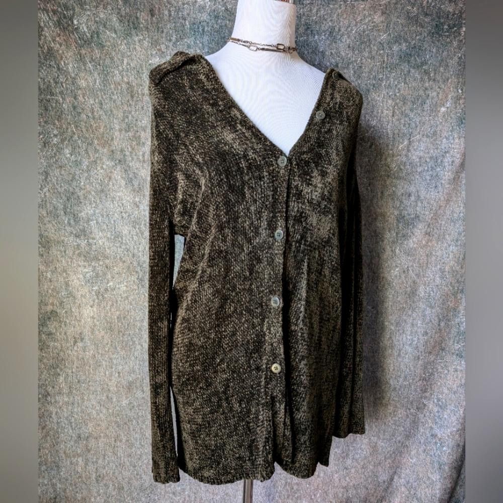 DKNY Vintage 90s DKNY Rayon Knit Button Front Cardigan Size S / US 4 / IT 40 - 3 Thumbnail