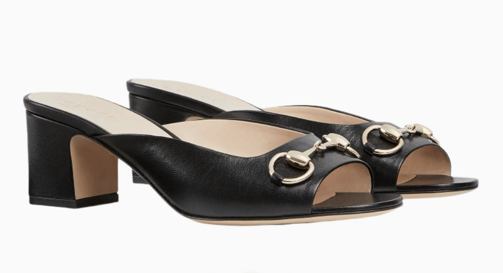 Gucci Gucci Lady Horsebit Leather Gold Block Heel Mule Sandal 37.5 Size US 7.5 / IT 37.5 - 5 Thumbnail