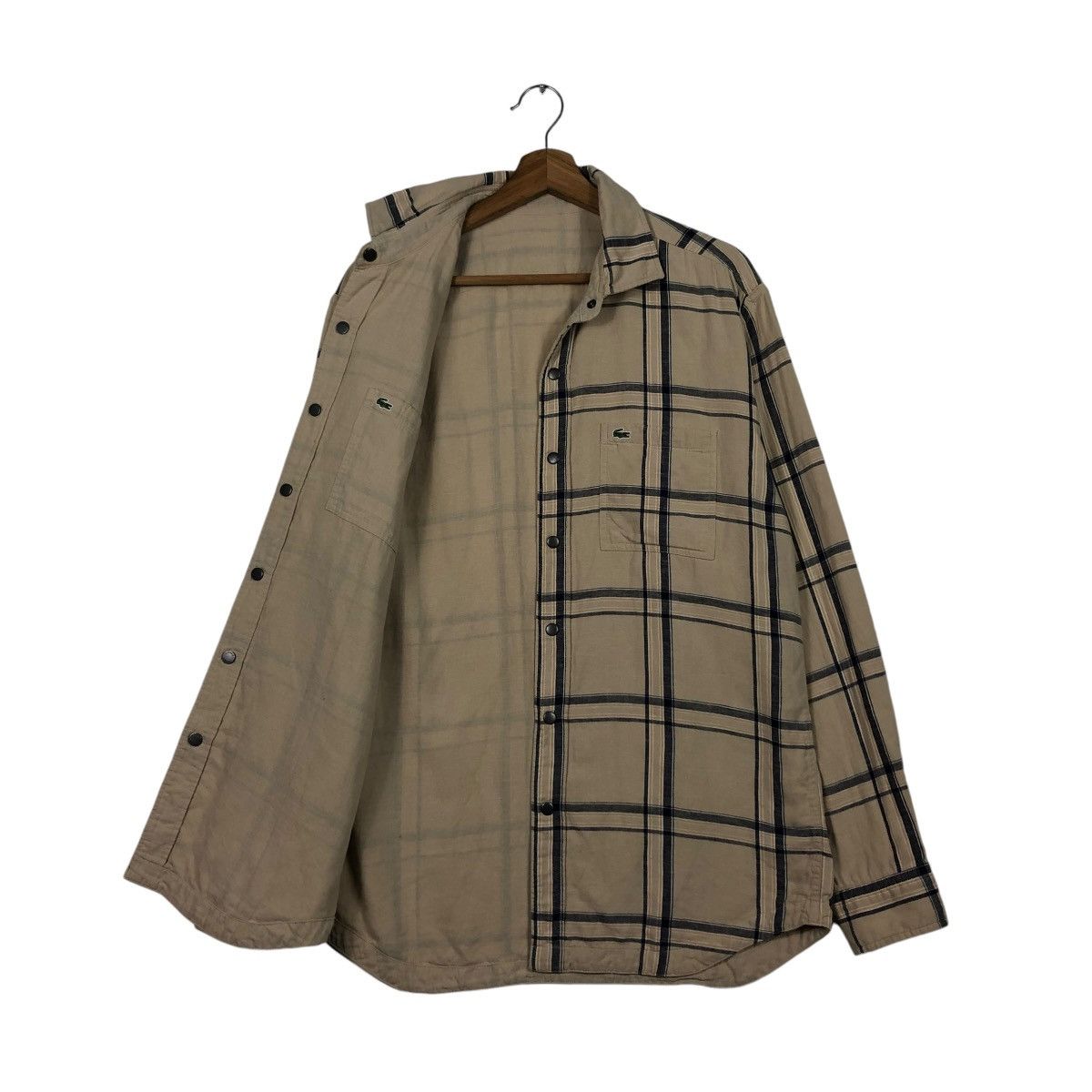 Japanese Brand 🔥VINTAGE REVERSIBLE FLANNEL JACKET LACOSTE TARTAN DESIGN Size US M / EU 48-50 / 2 - 13 Thumbnail
