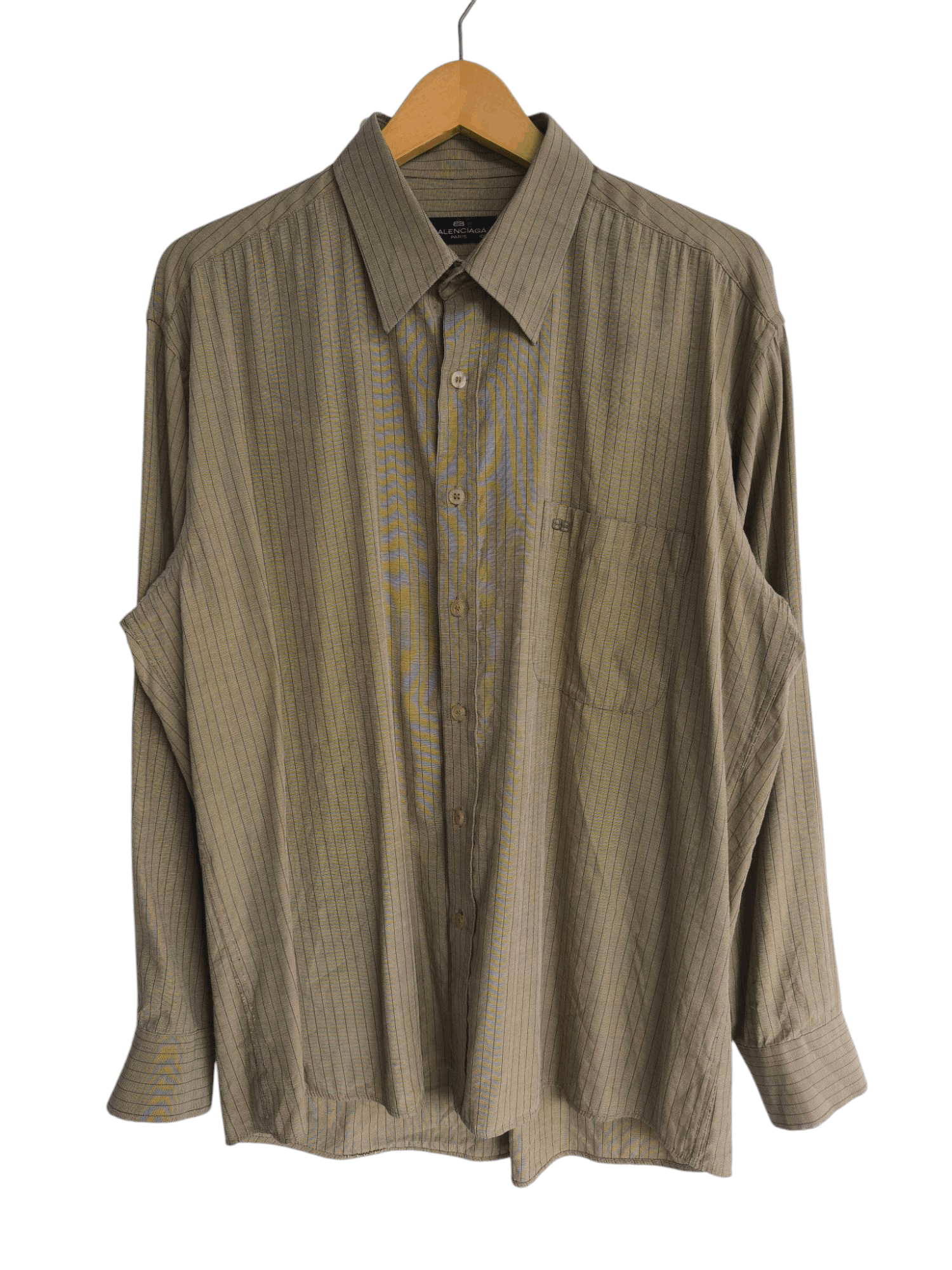 Balenciaga × Designer Vintage Balenciaga stripe long Sleeve shirt Size US XL / EU 56 / 4 - 1 Thumbnail