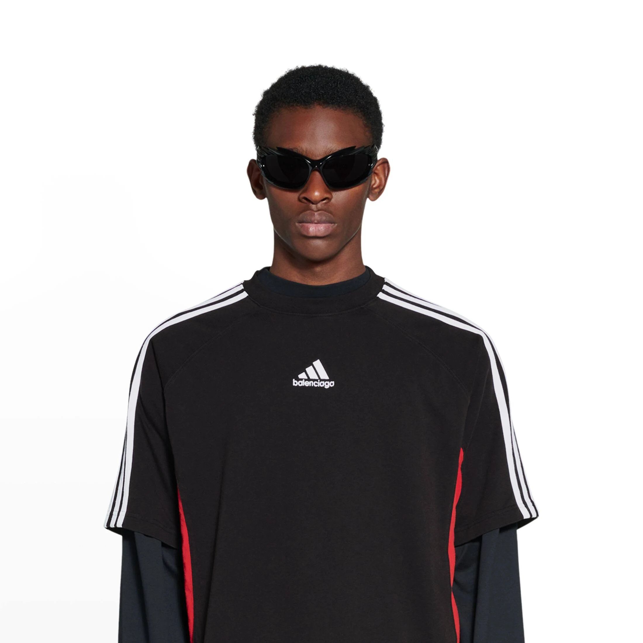 Adidas × Balenciaga o1srvl11e0424 T-Shirt Medium Fit in Black/White/Red Size US S / EU 44-46 / 1 - 8 Thumbnail
