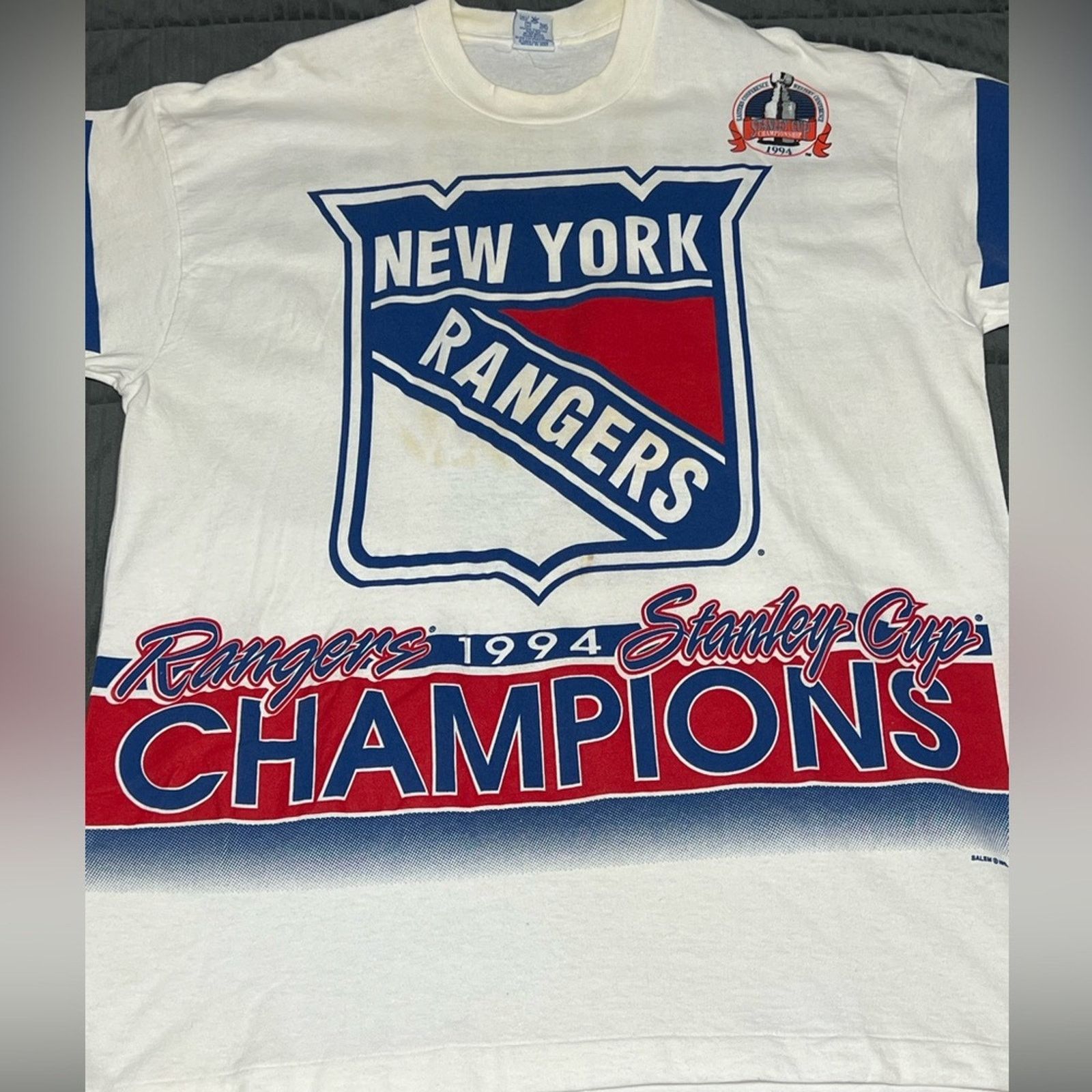 Salem Sportswear Vintage New York Rangers 90s Stanley Cup Shirt USA Salem Size US XL / EU 56 / 4 - 3 Thumbnail